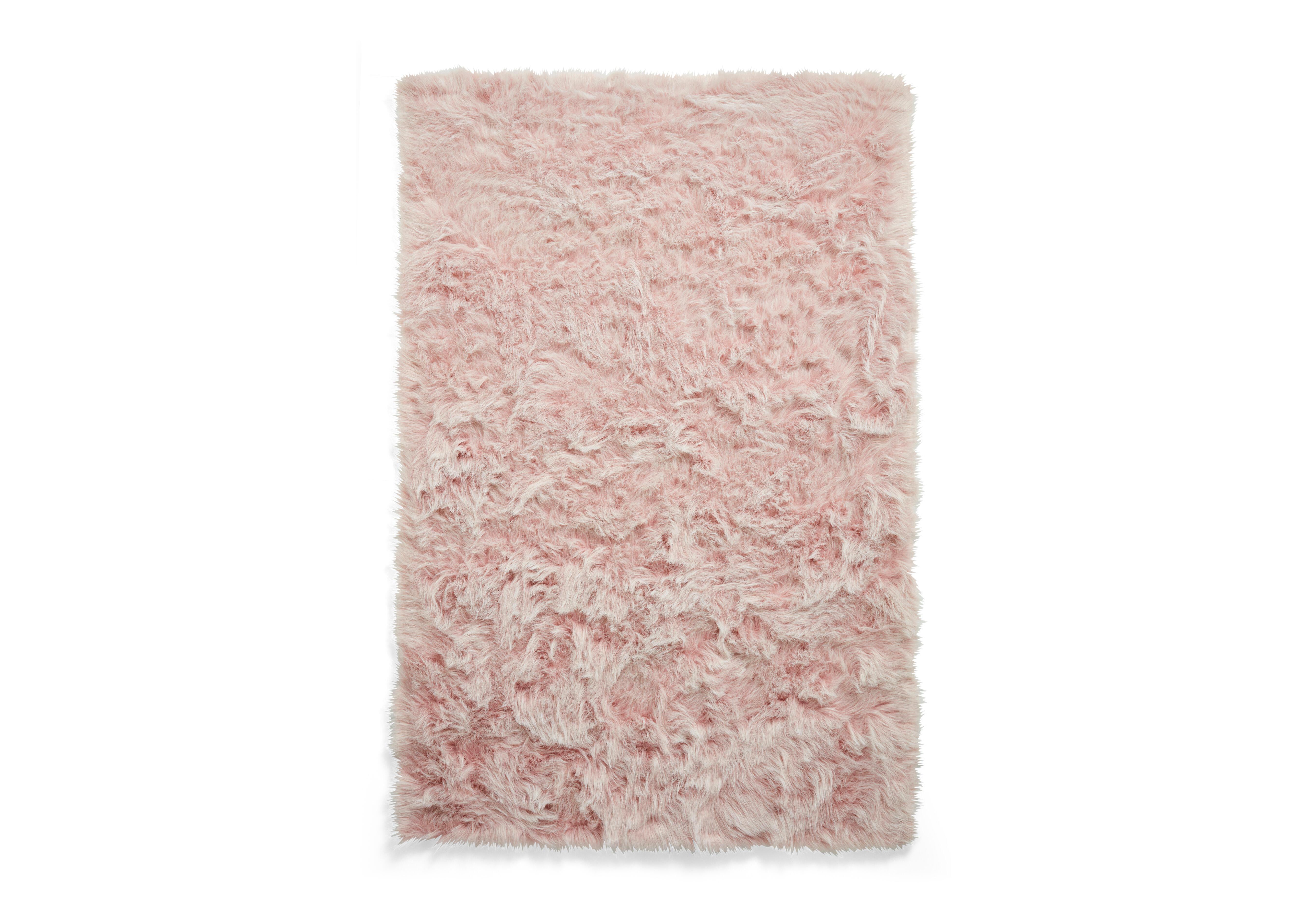 Alpine Plush Rug in Rose on Furniture Village