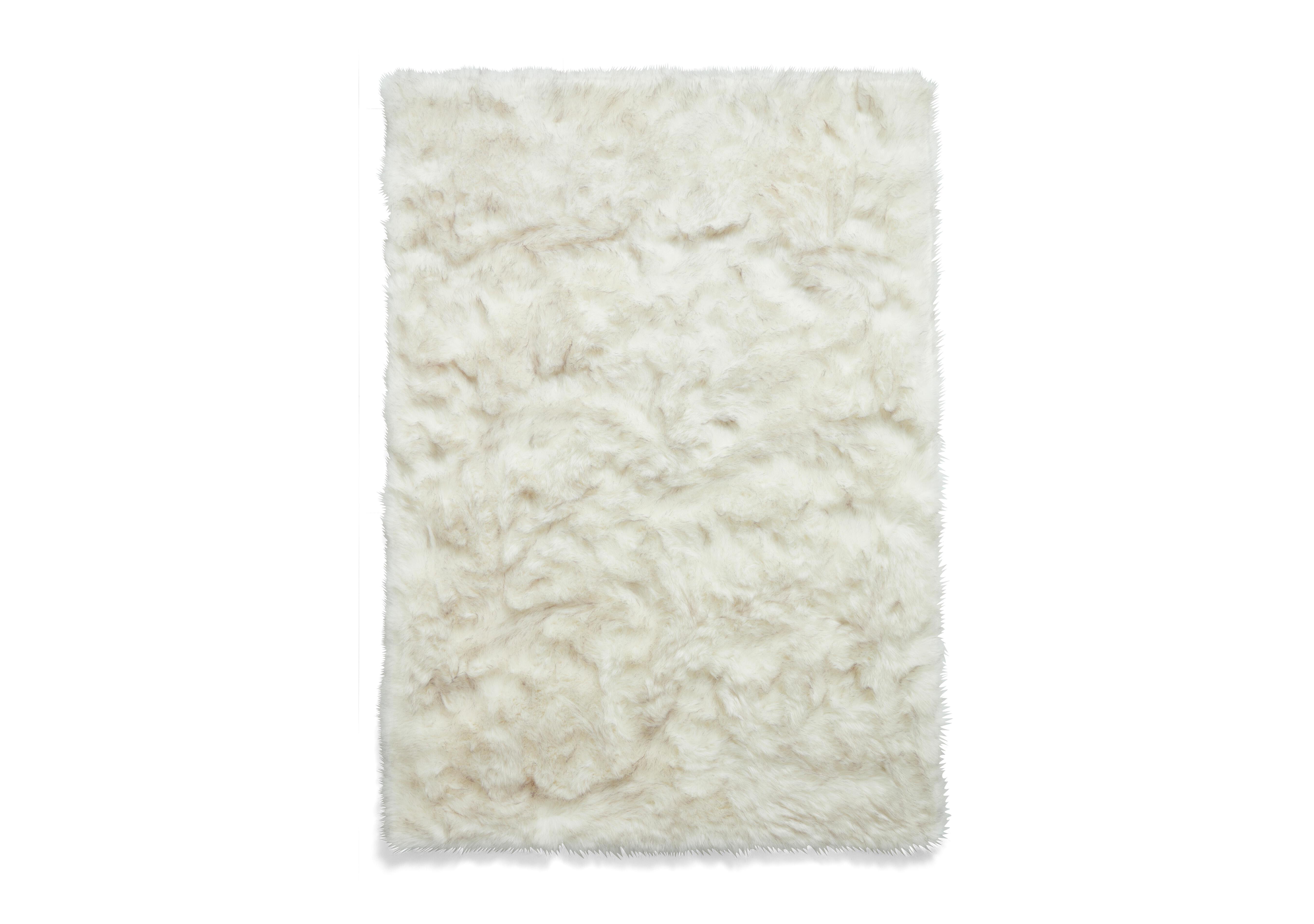 Alpine Plush Rug in White-Grey on Furniture Village