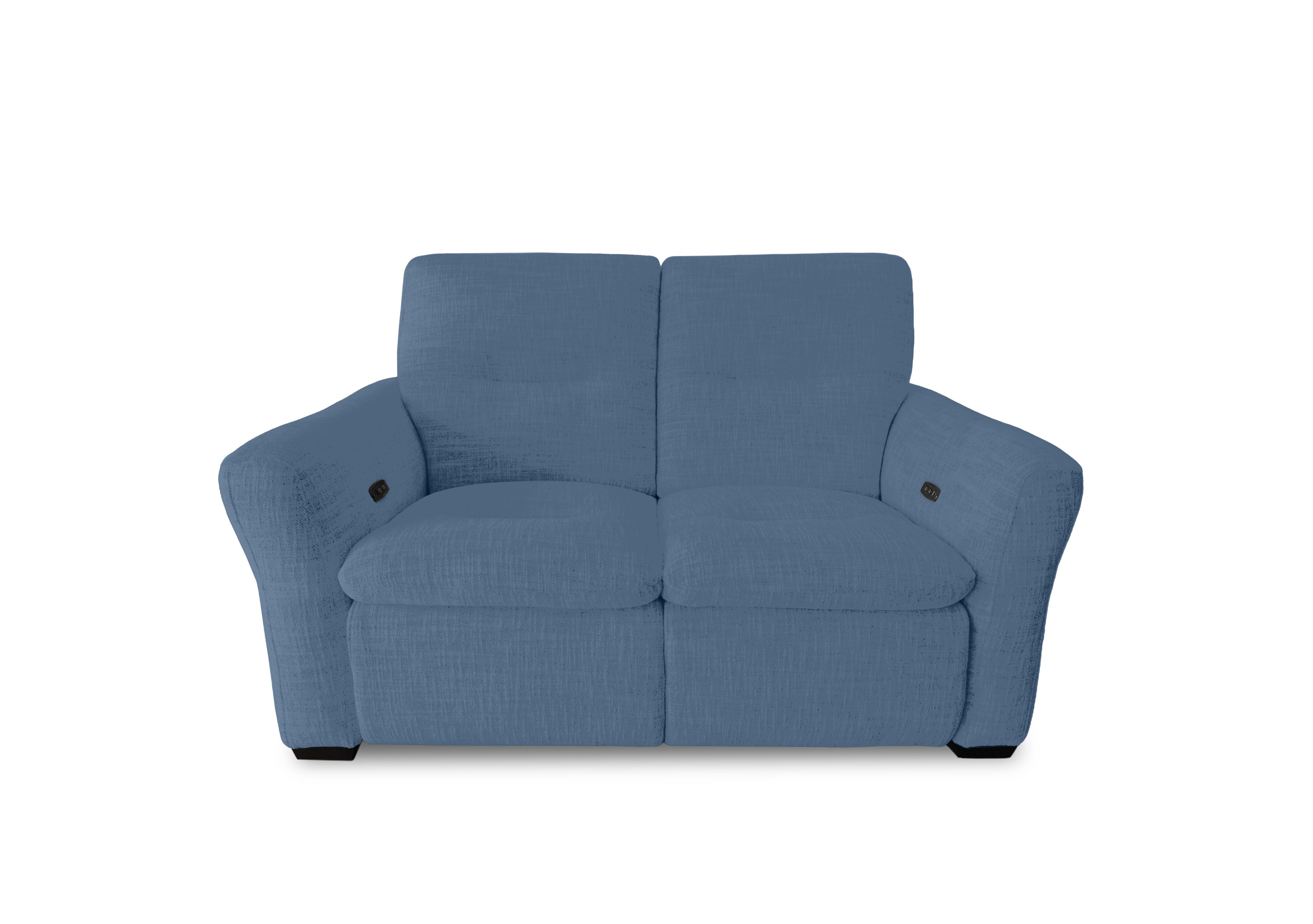 Restore Fabric 2 Seater Power Recliner Sofa in Fab-Dab-R18 Silverish Blue on Furniture Village