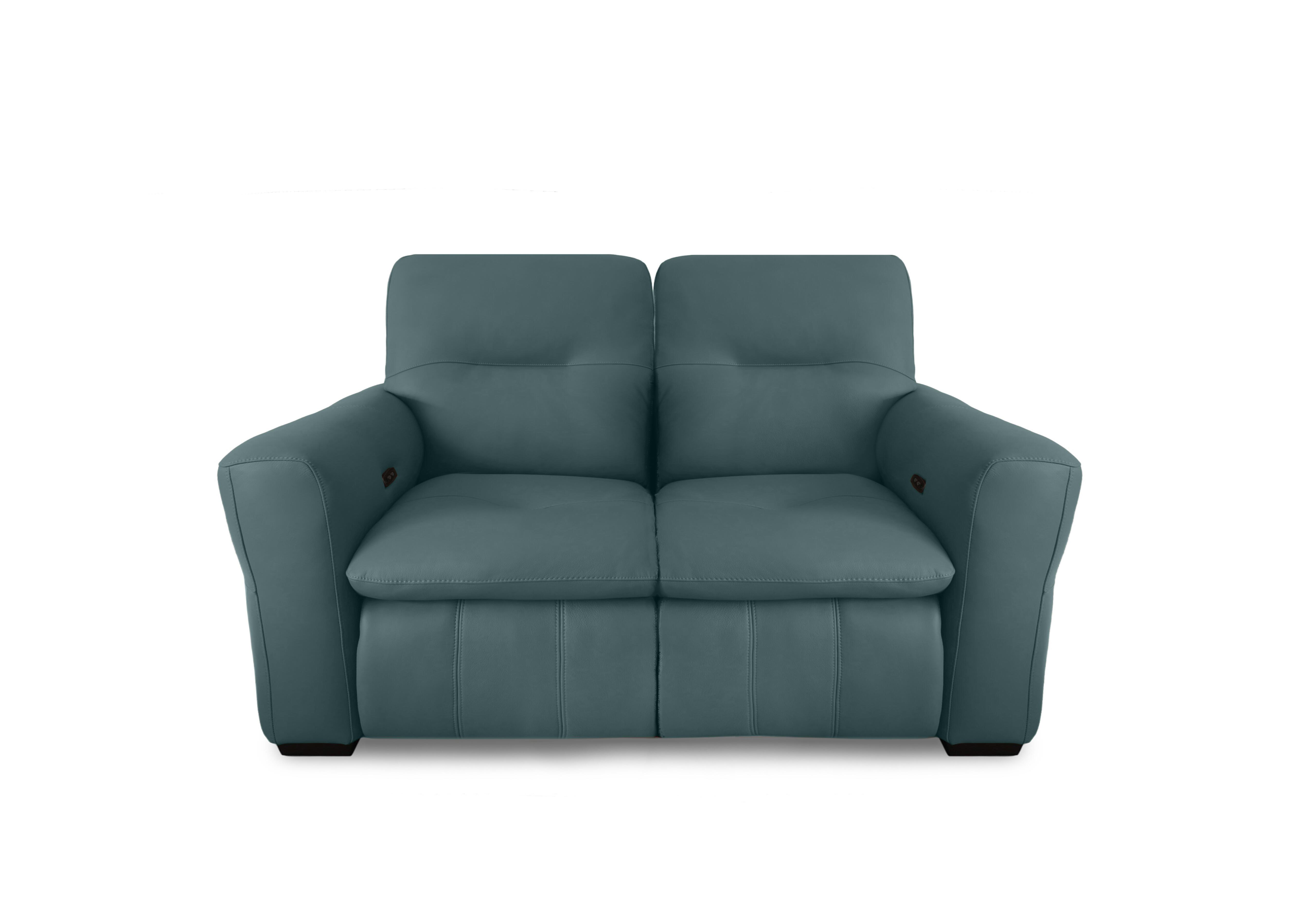 Restore Leather 2 Seater Power Recliner Sofa in Bv-301e Lake Green on Furniture Village