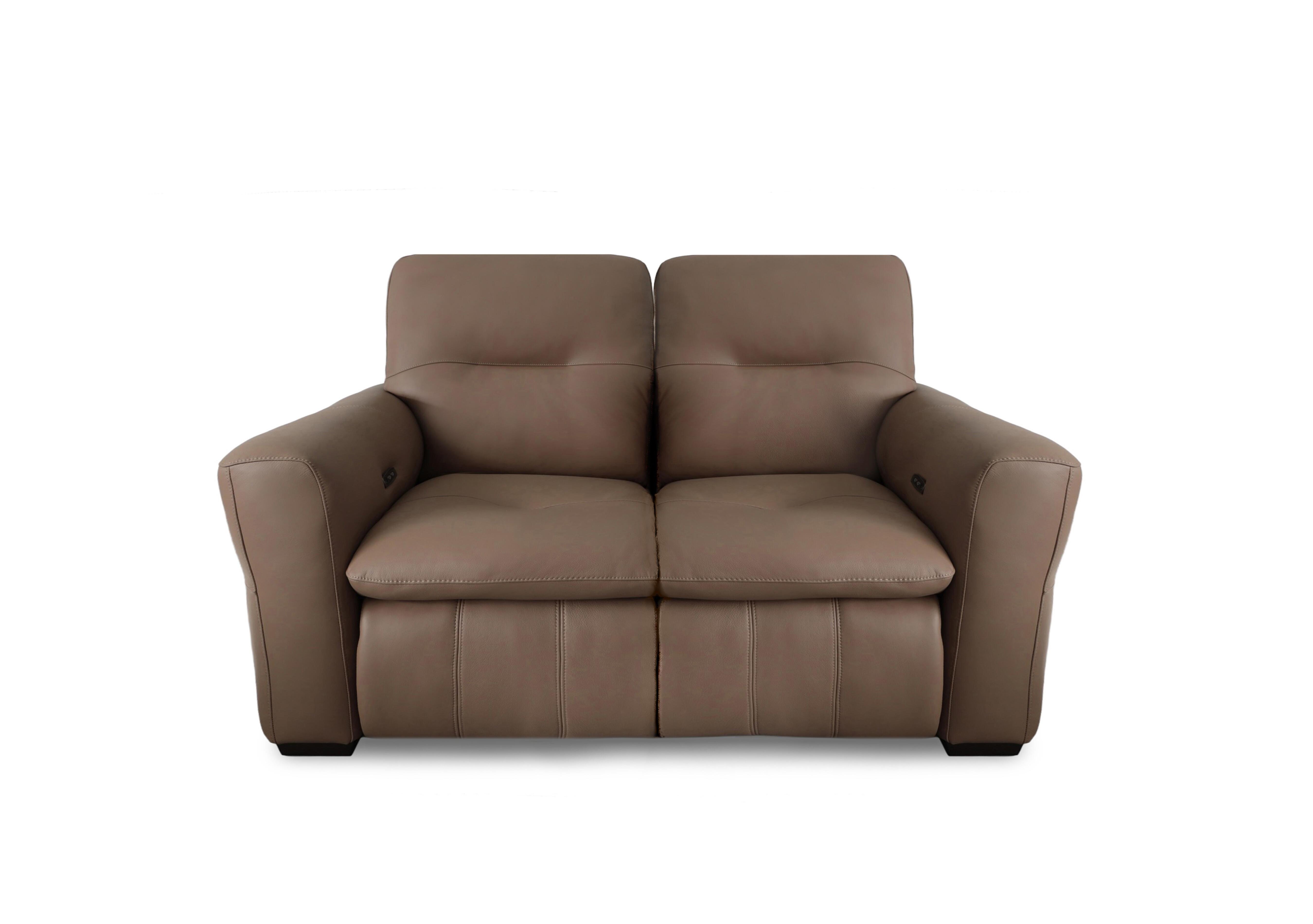 Restore Leather 2 Seater Power Recliner Sofa in Nw-586e Fawn on Furniture Village