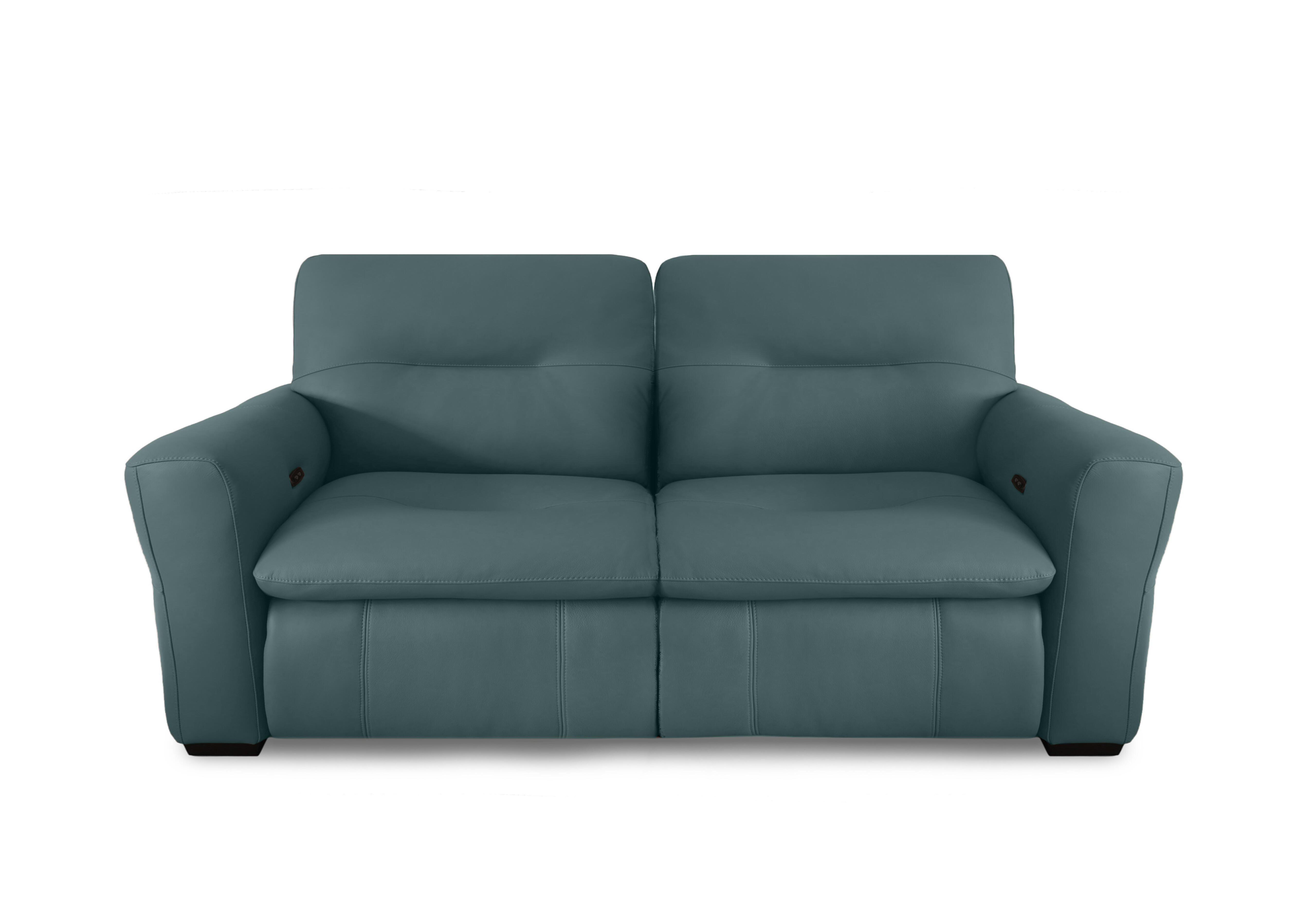 Restore 3 Seater Leather Sofa in Nw-301e Lake Green on Furniture Village