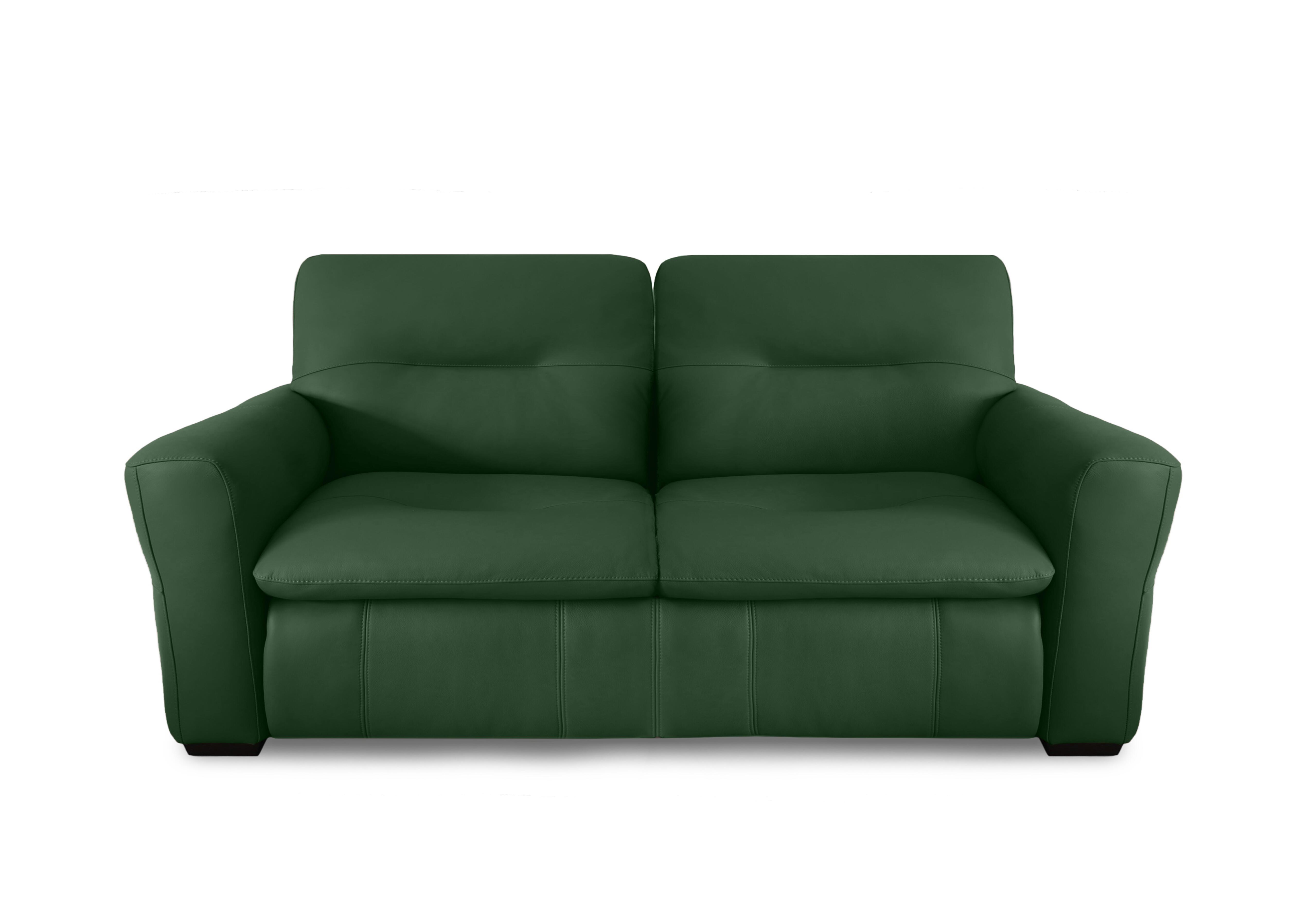 Restore 3 Seater Leather Sofa in Nw-371e Chive Green on Furniture Village