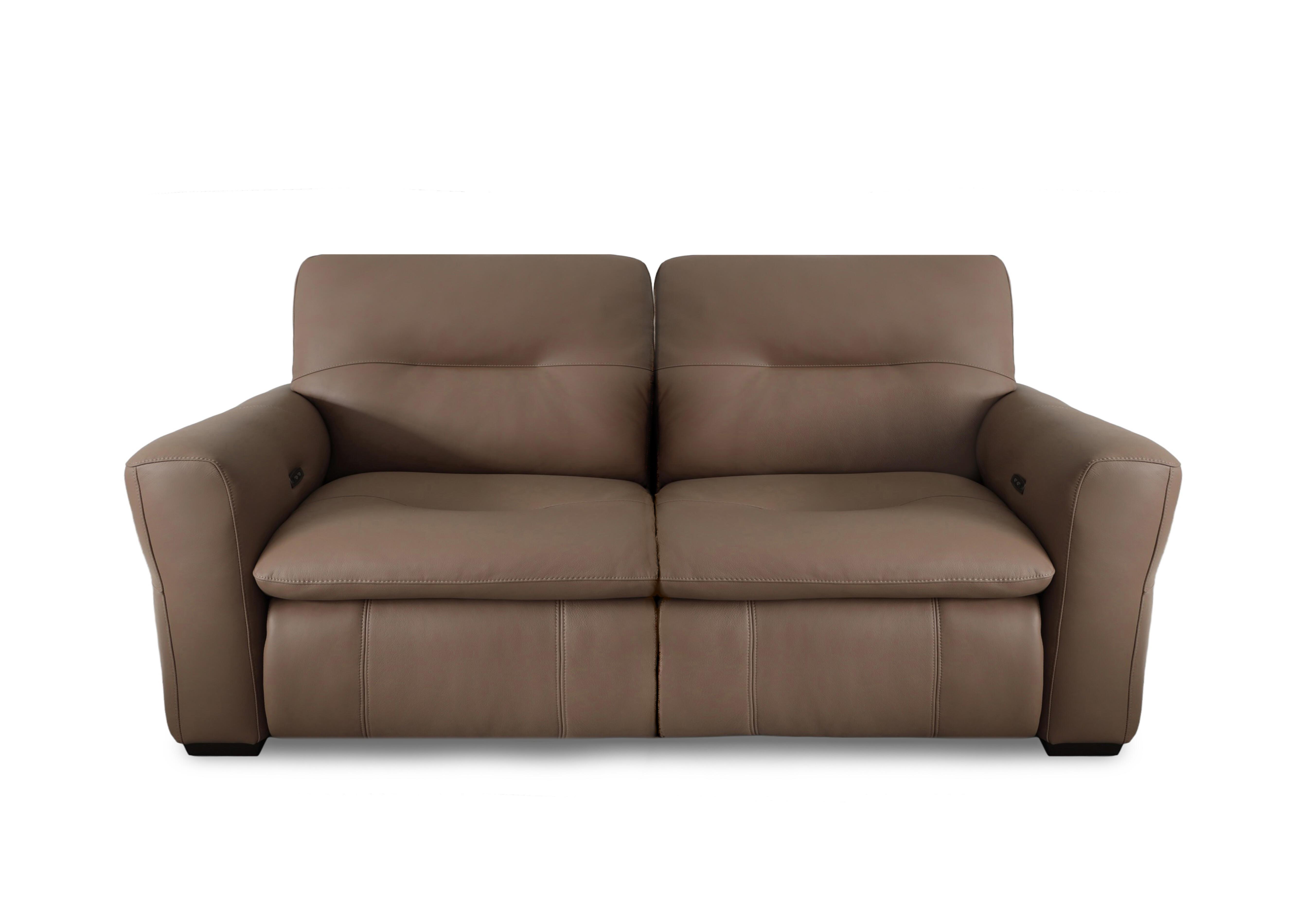 Restore Leather 3 Seater Power Recliner Sofa in Nw-586e Fawn on Furniture Village