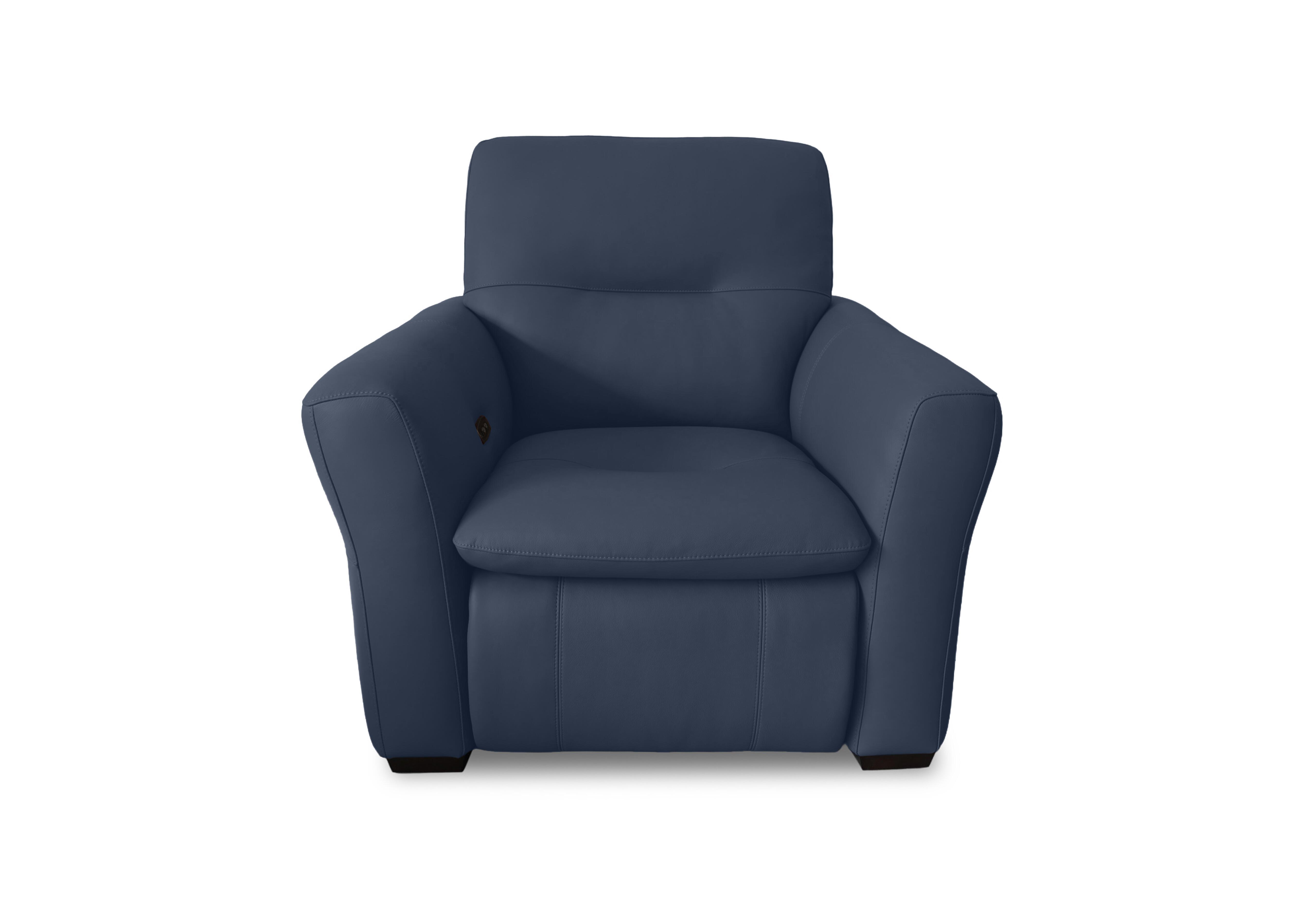 Restore Leather Power Recliner Chair in Bv-313e Ocean Blue on Furniture Village