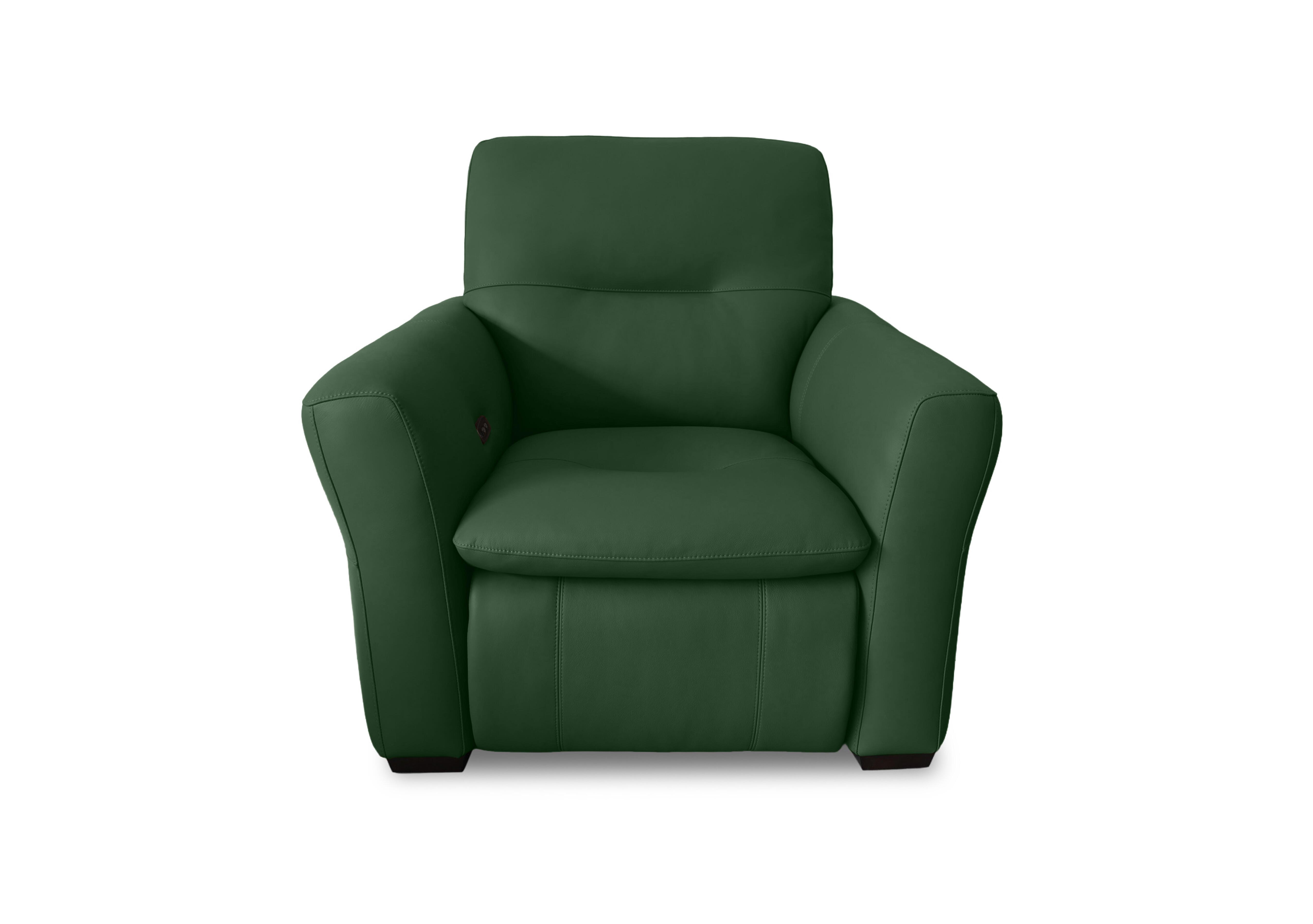 Restore Leather Power Recliner Chair in Bv-371e Chive Green on Furniture Village