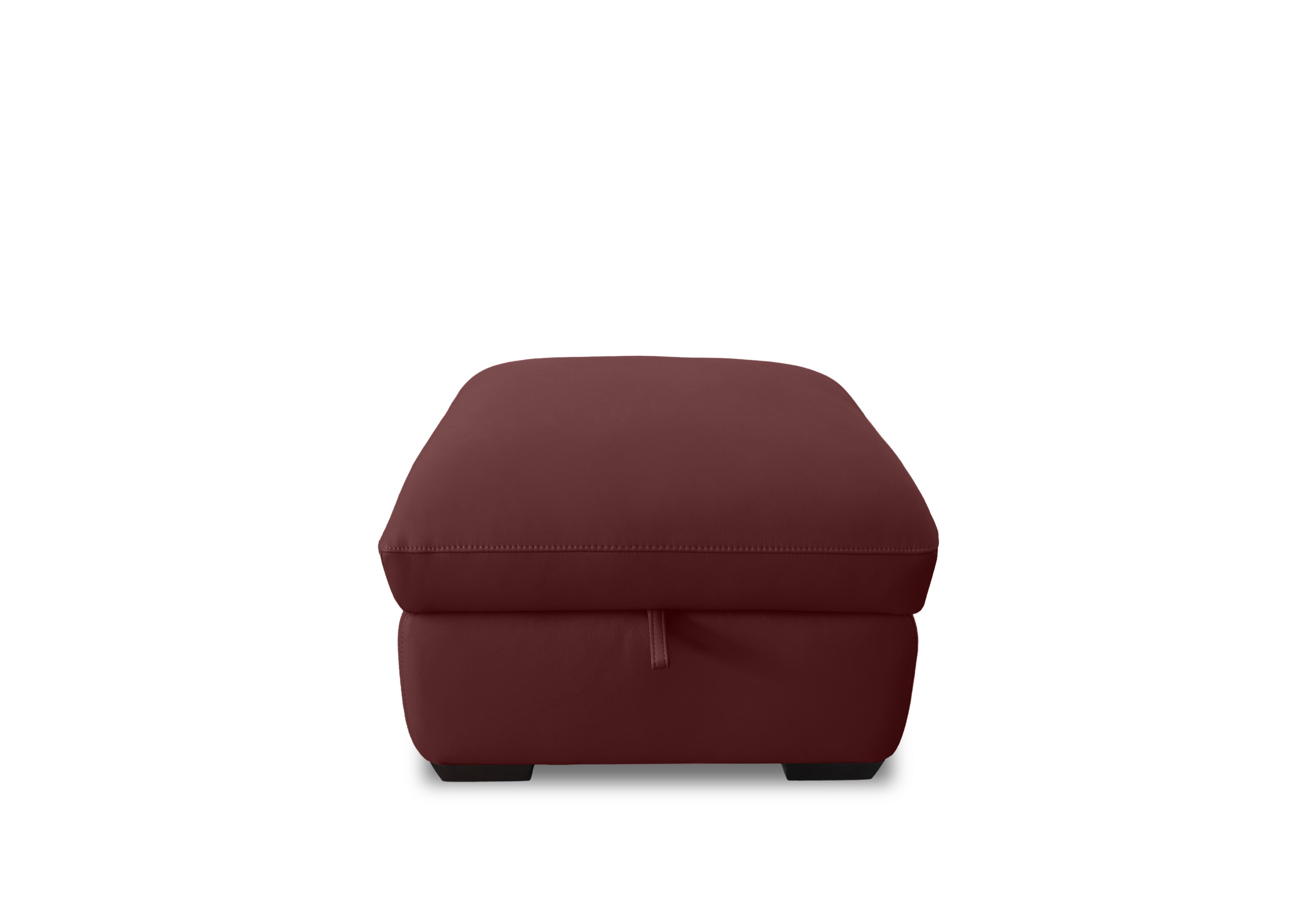 Restore Leather Storage Footstool in Bv-035c Deep Red on Furniture Village
