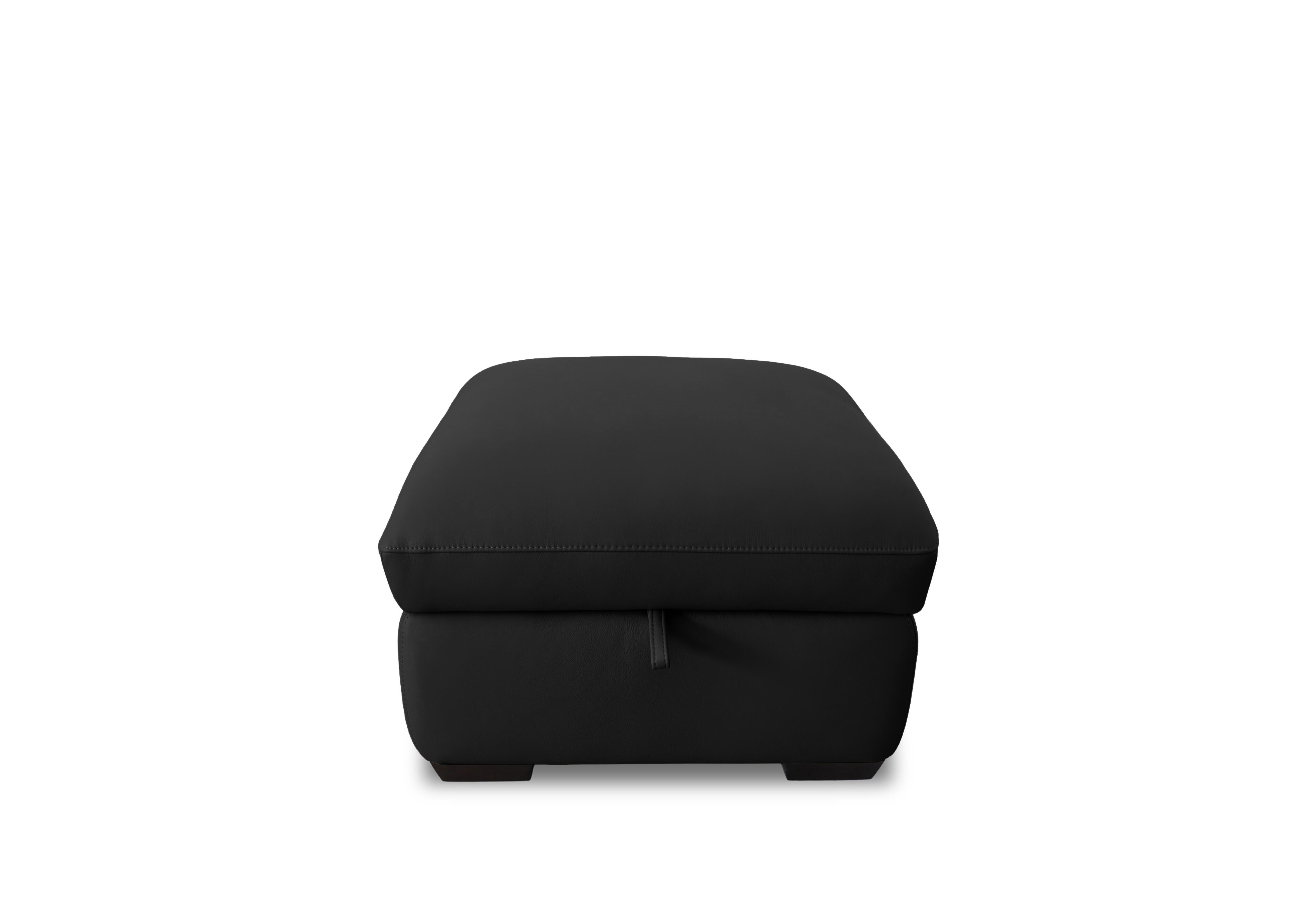 Restore Leather Storage Footstool in Bv-3500 Black on Furniture Village