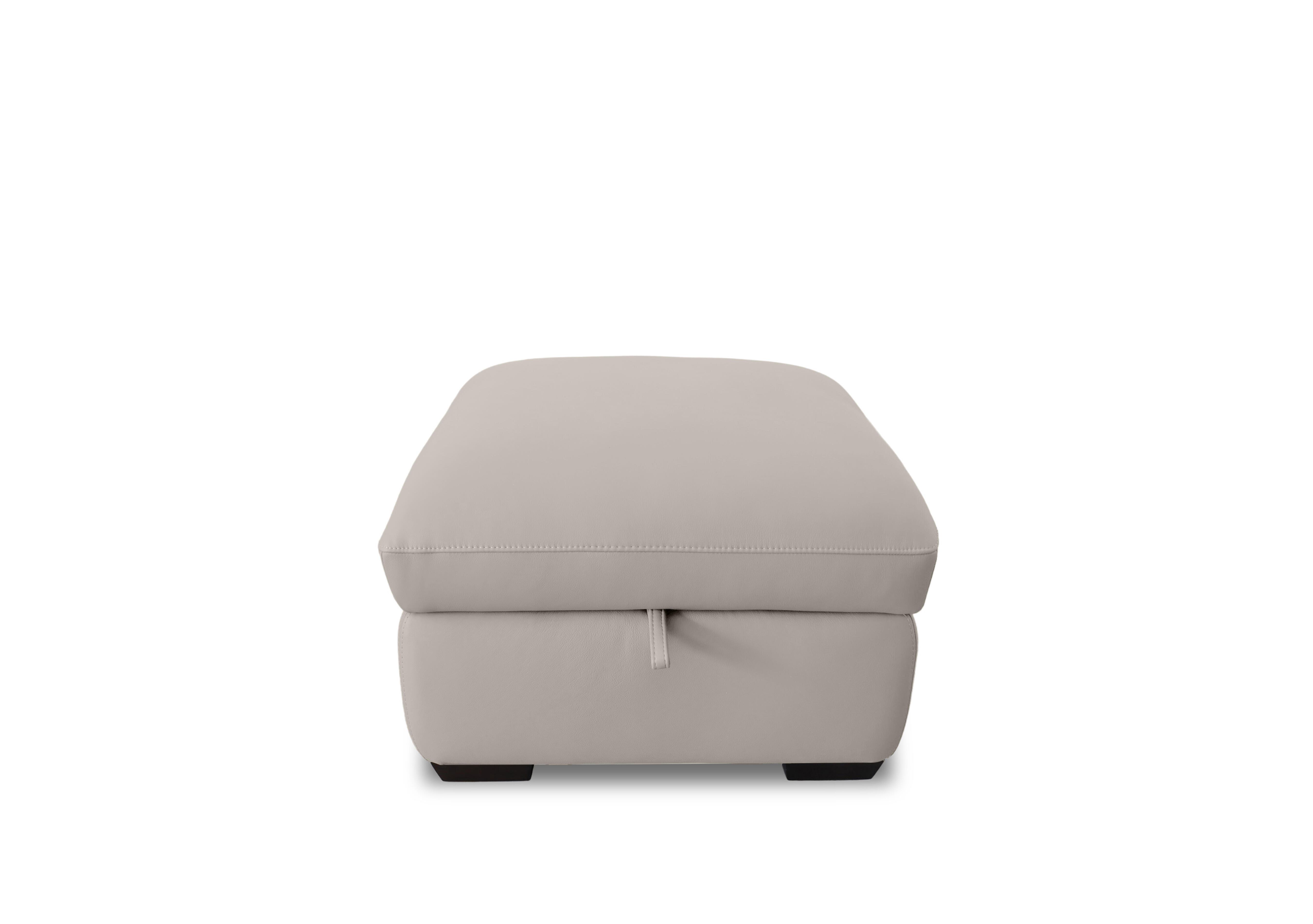 Restore Leather Storage Footstool in Bv-946b Feather Grey on Furniture Village