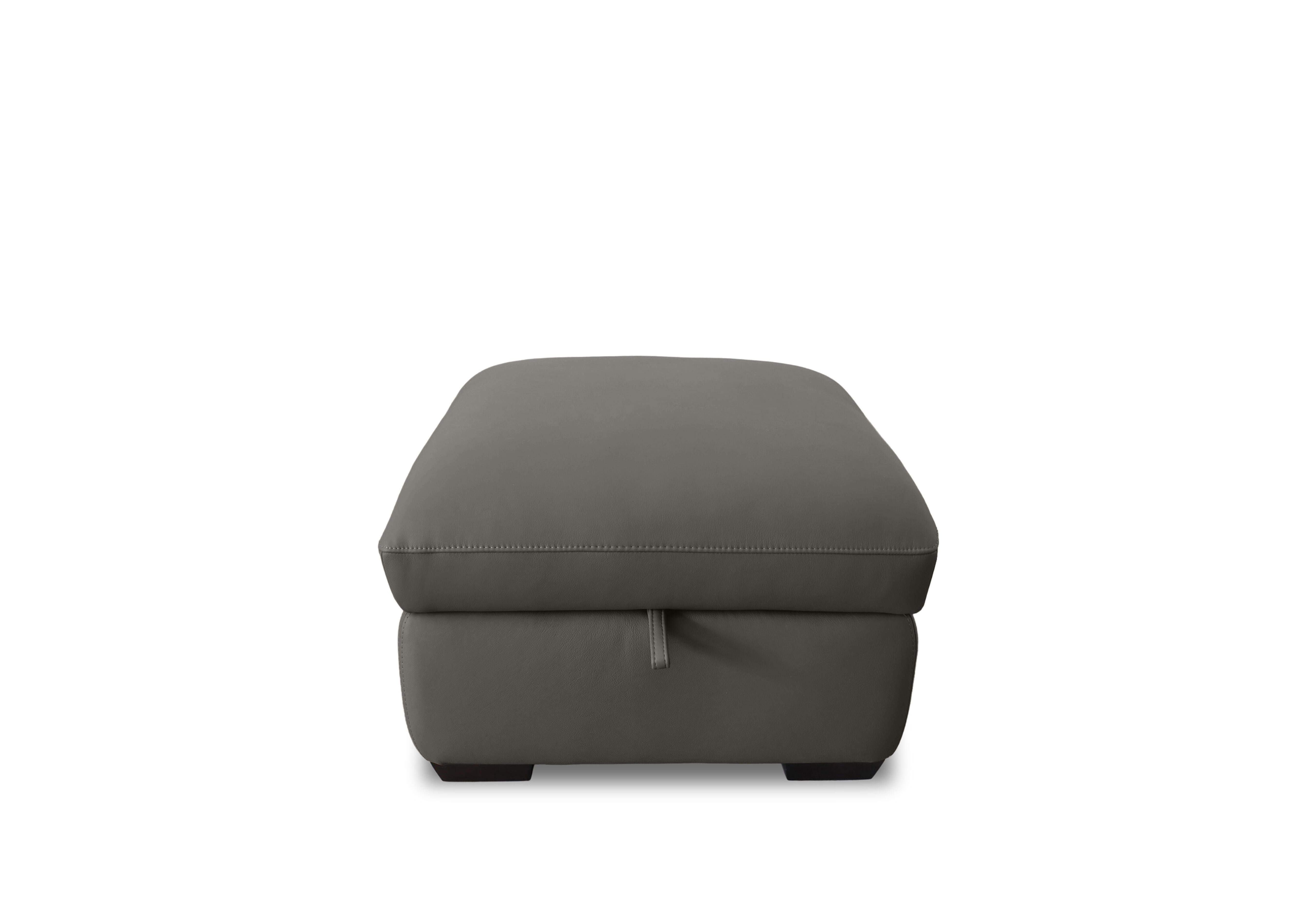Restore Leather Storage Footstool in Nc-088e Charcoal Grey on Furniture Village