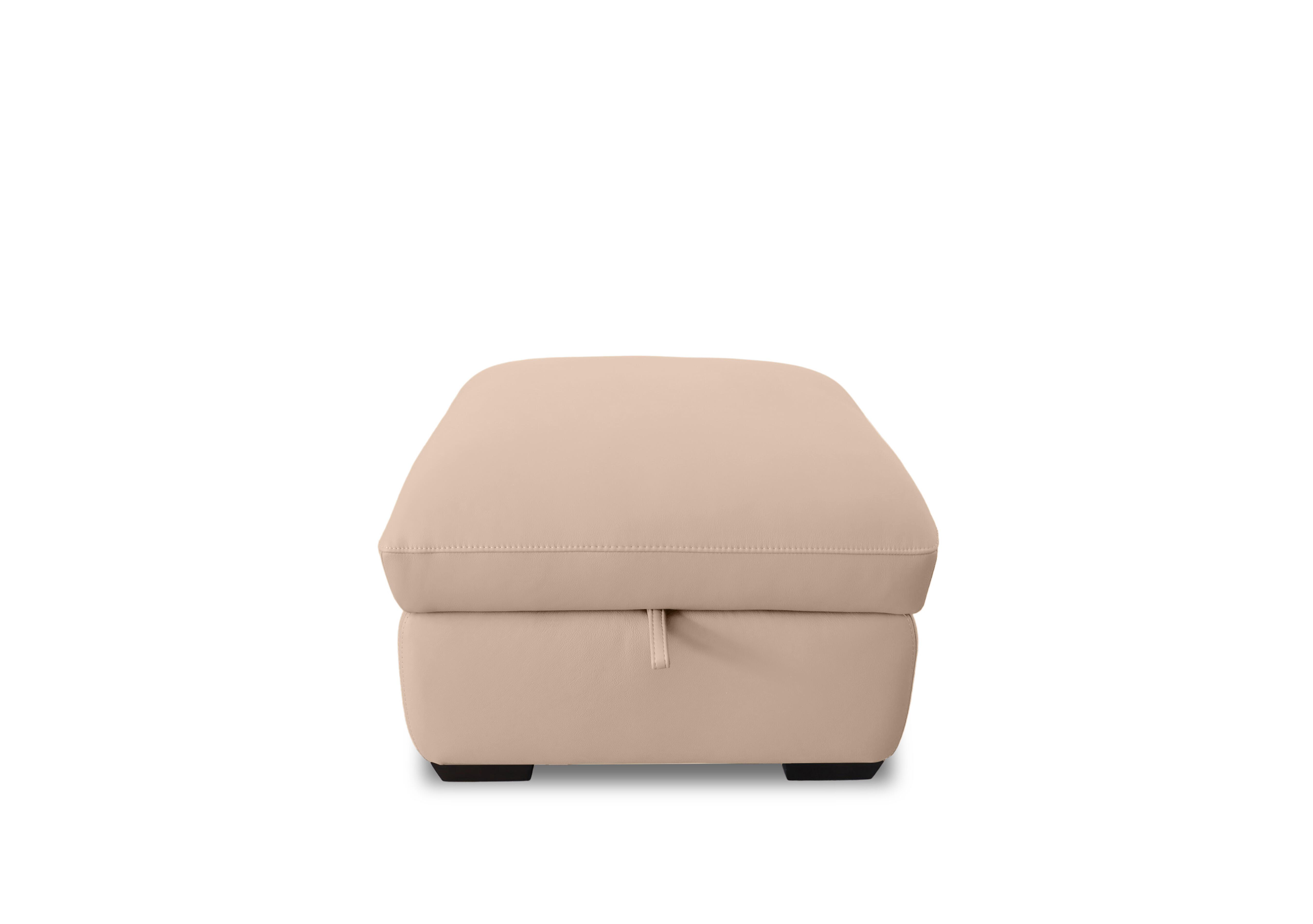 Restore Leather Storage Footstool in Nw-039c Pebble on Furniture Village
