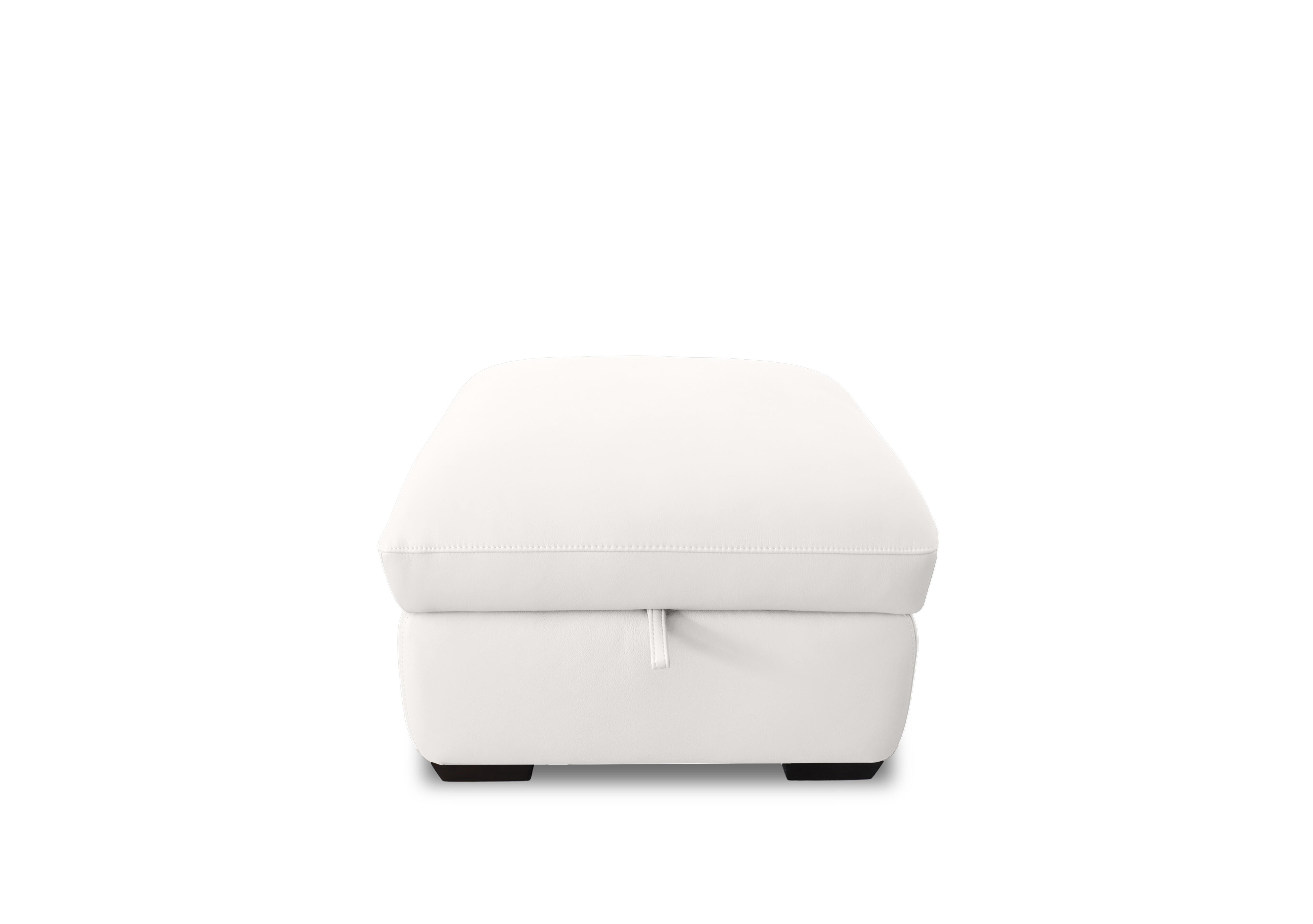 Restore Leather Storage Footstool in Nw-420e Star White on Furniture Village