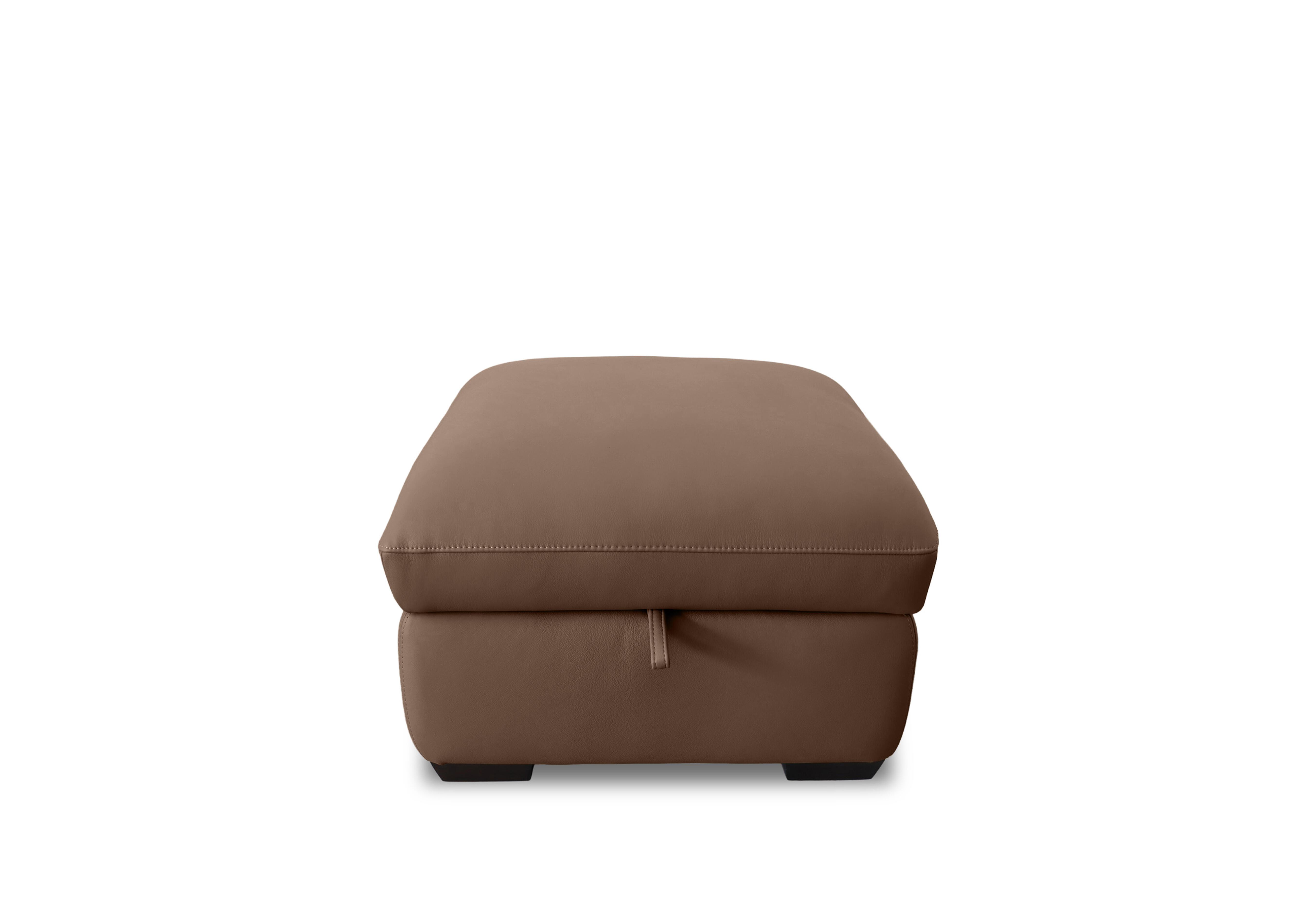 Restore Leather Storage Footstool in Nw-586e Fawn on Furniture Village