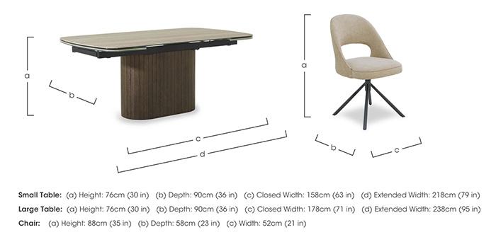 Tiber Draw Leaf Extending Dining Table and 4 Swivel Dining Chairs in  on Furniture Village