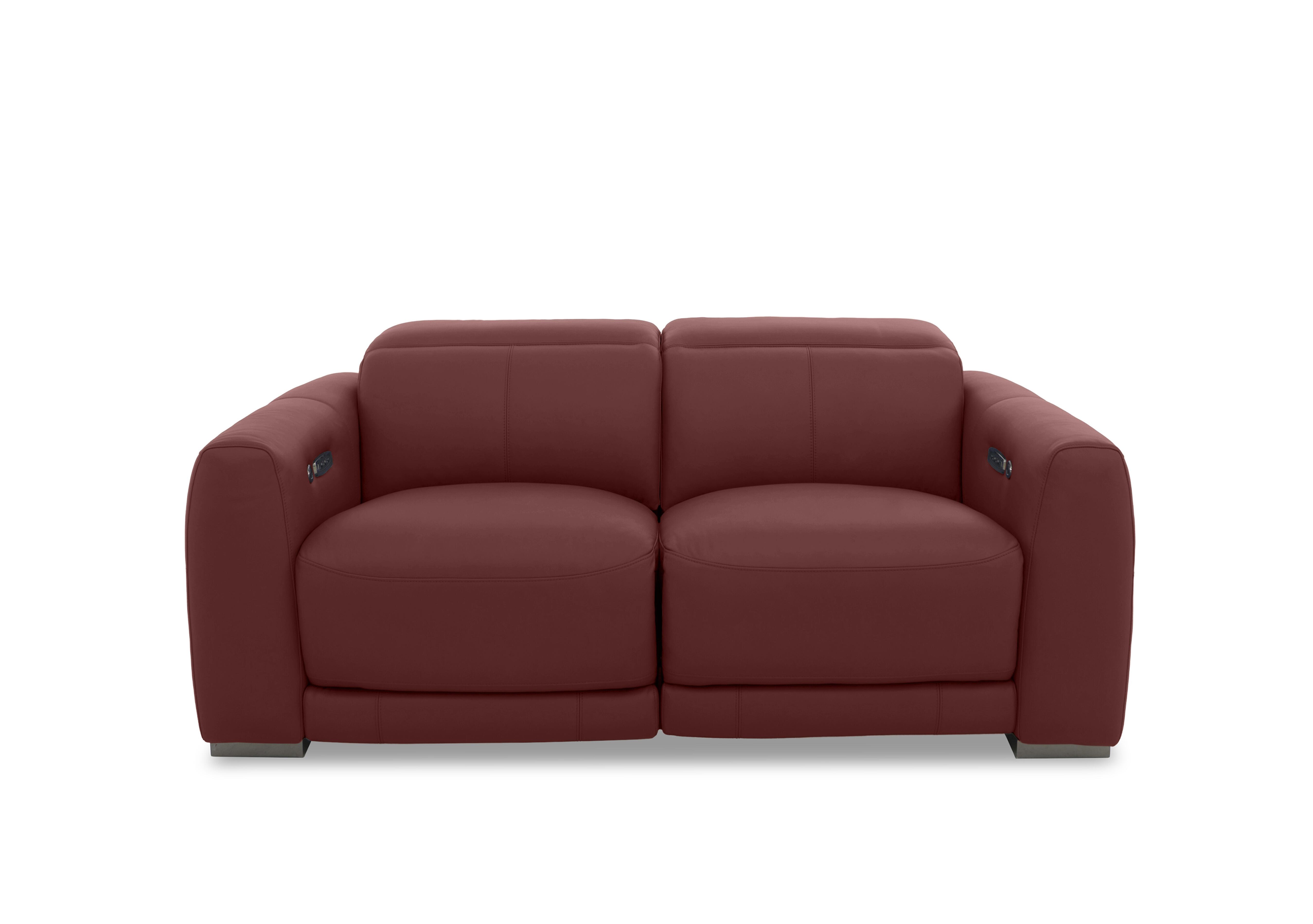 Edison Leather 2 Seater Sofa in Nw-035c Deep Red Gm on Furniture Village
