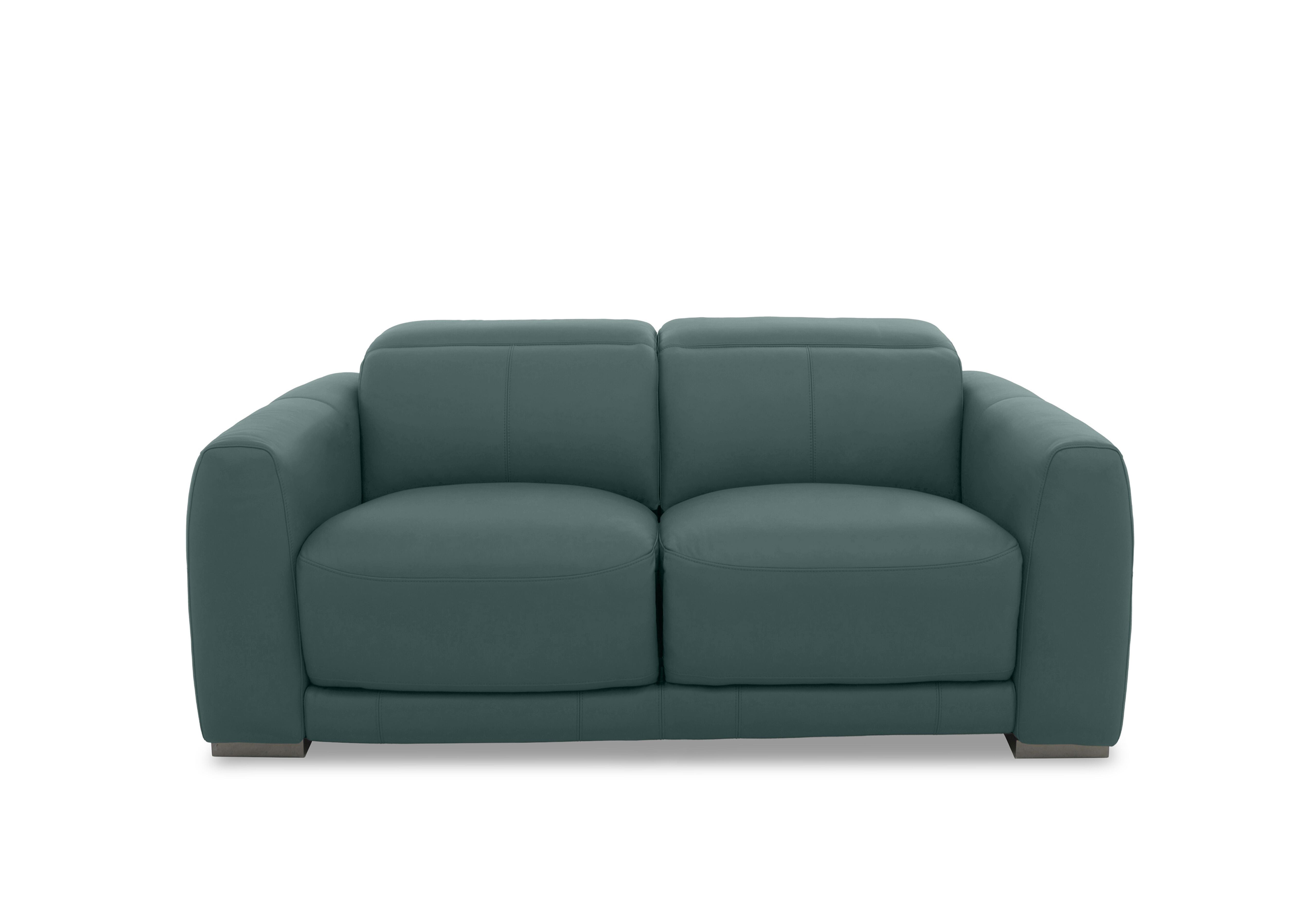 Edison Leather 2 Seater Sofa in Nw-301e Lake Green Gm on Furniture Village