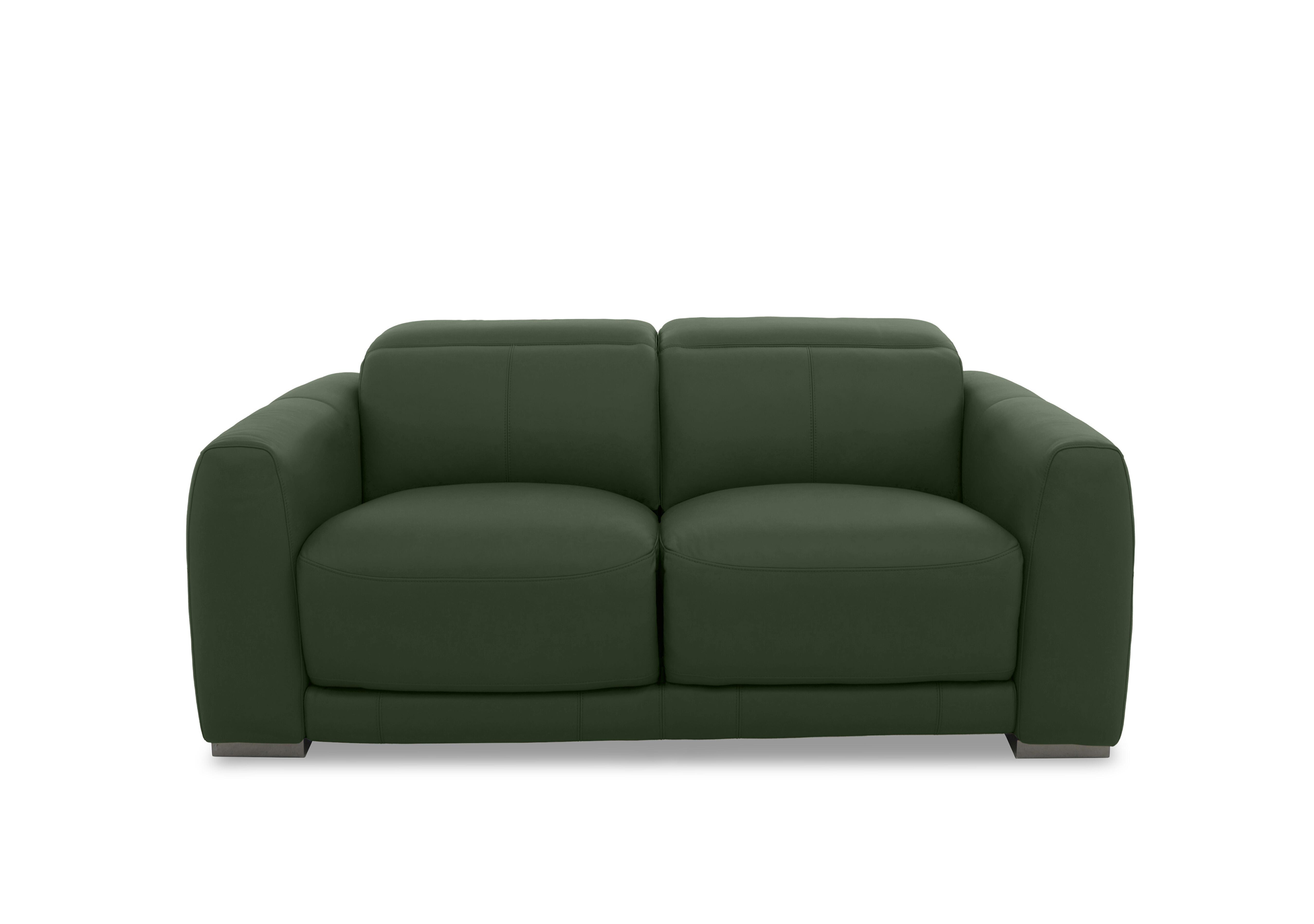 Edison Leather 2 Seater Sofa in Nw-371e Chive Green Gm on Furniture Village