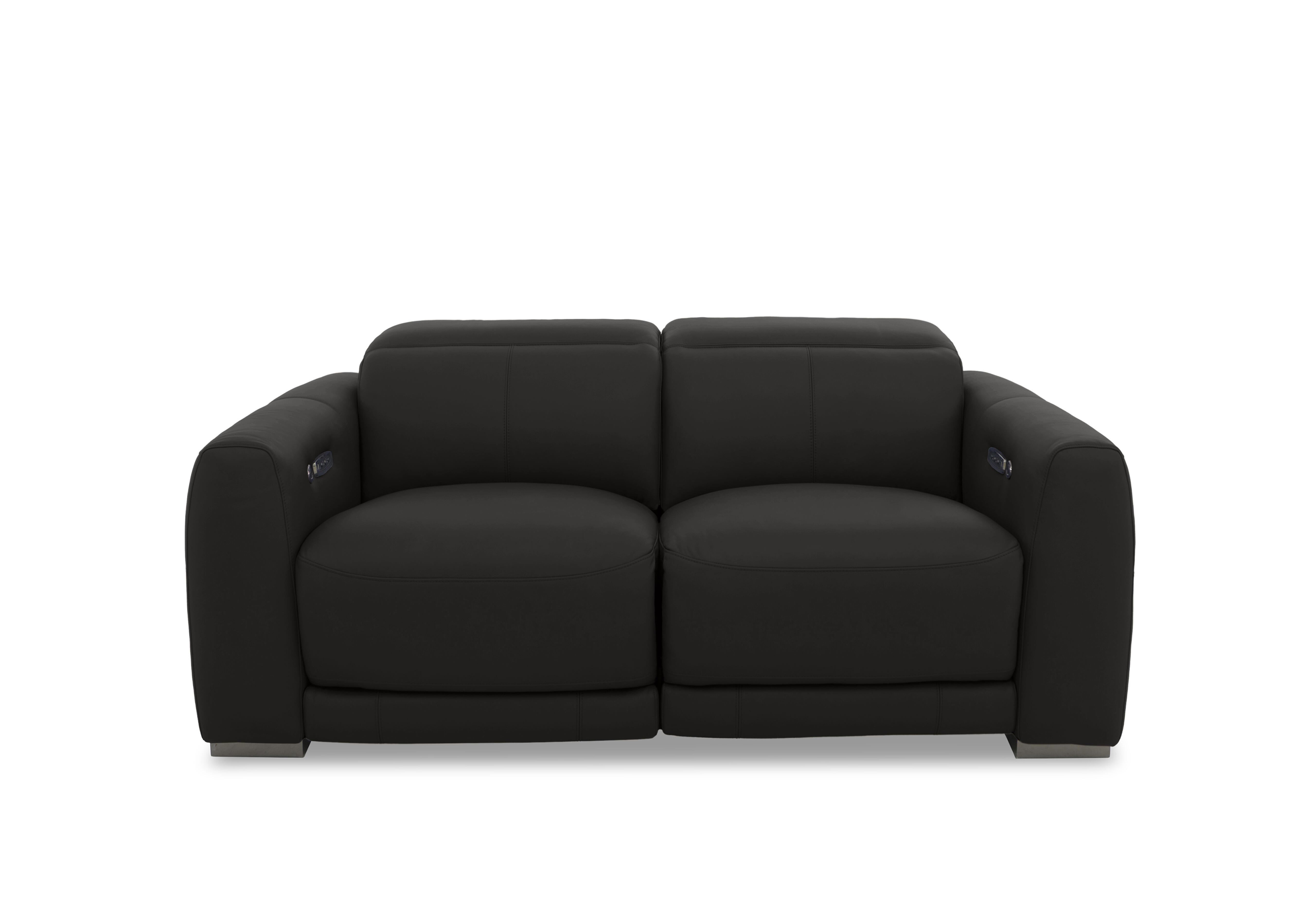 Edison Leather 2 Seater Sofa in Nw-520e Black Gm on Furniture Village
