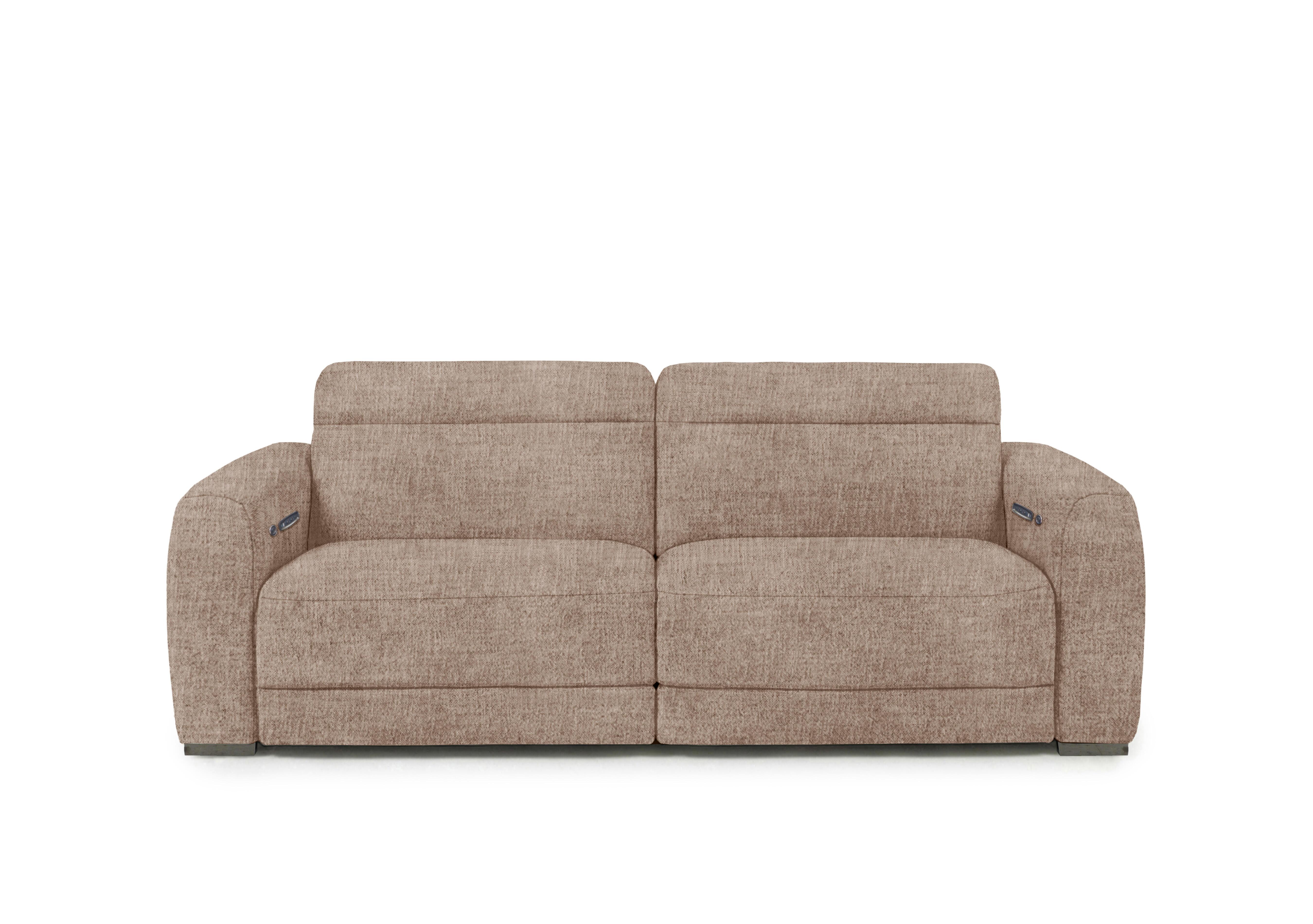 Edison Fabric 3 Seater Sofa in Fab-Mga-R13 Light Brown Gm on Furniture Village