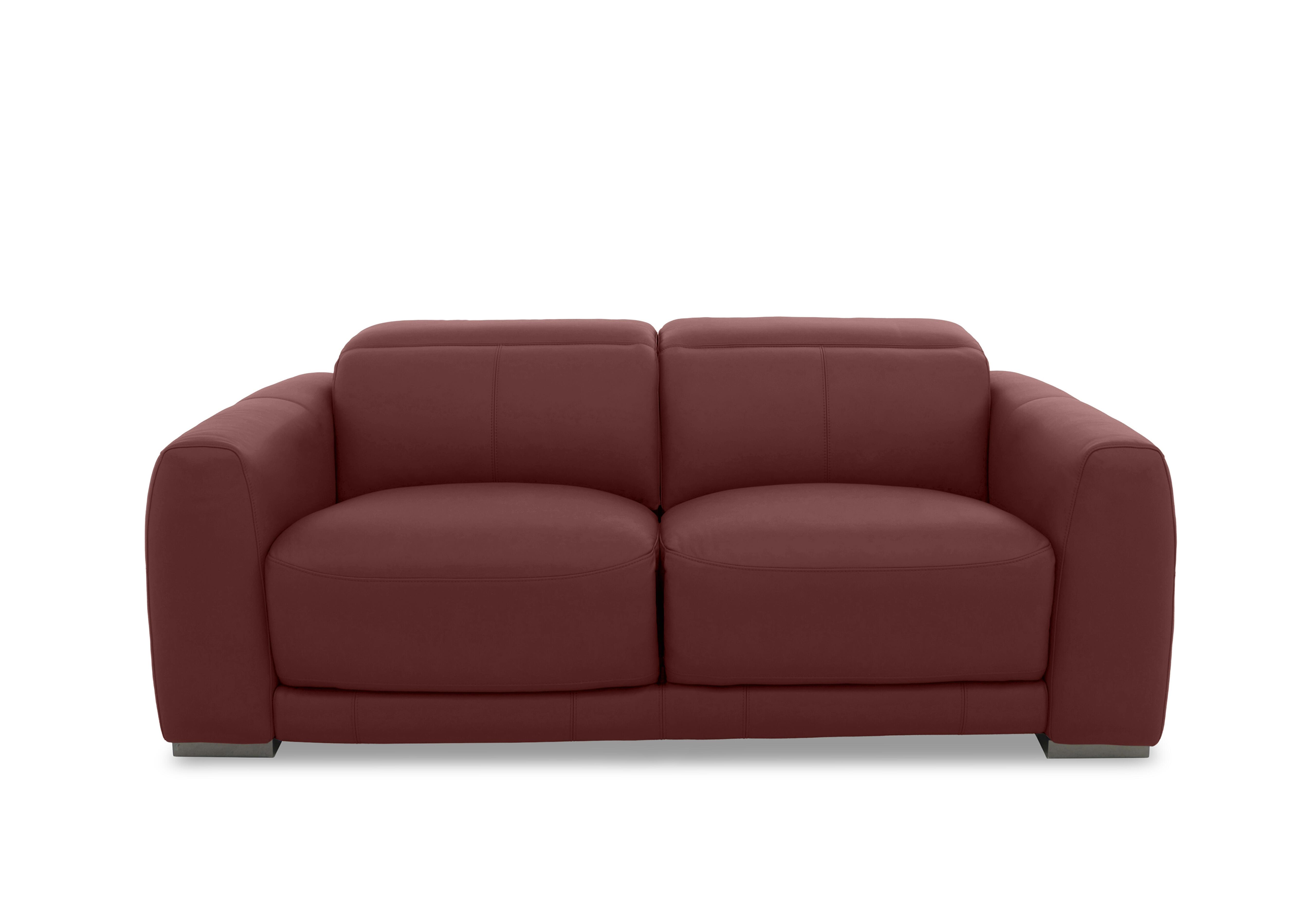 Edison Leather 3 Seater Sofa in Nw-035c Deep Red Gm on Furniture Village