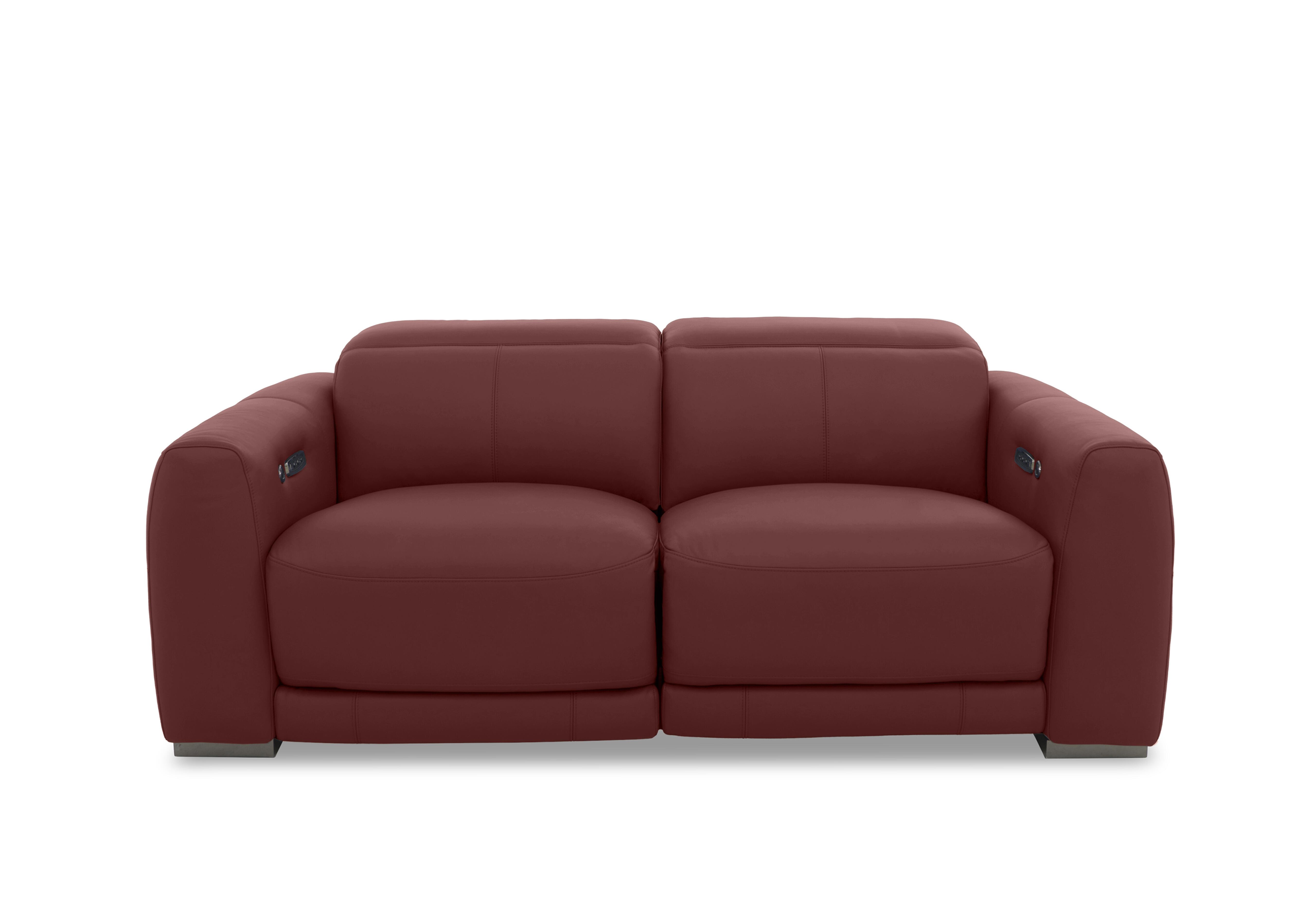 Edison Leather 3 Seater Sofa in Nw-035c Deep Red Gm on Furniture Village