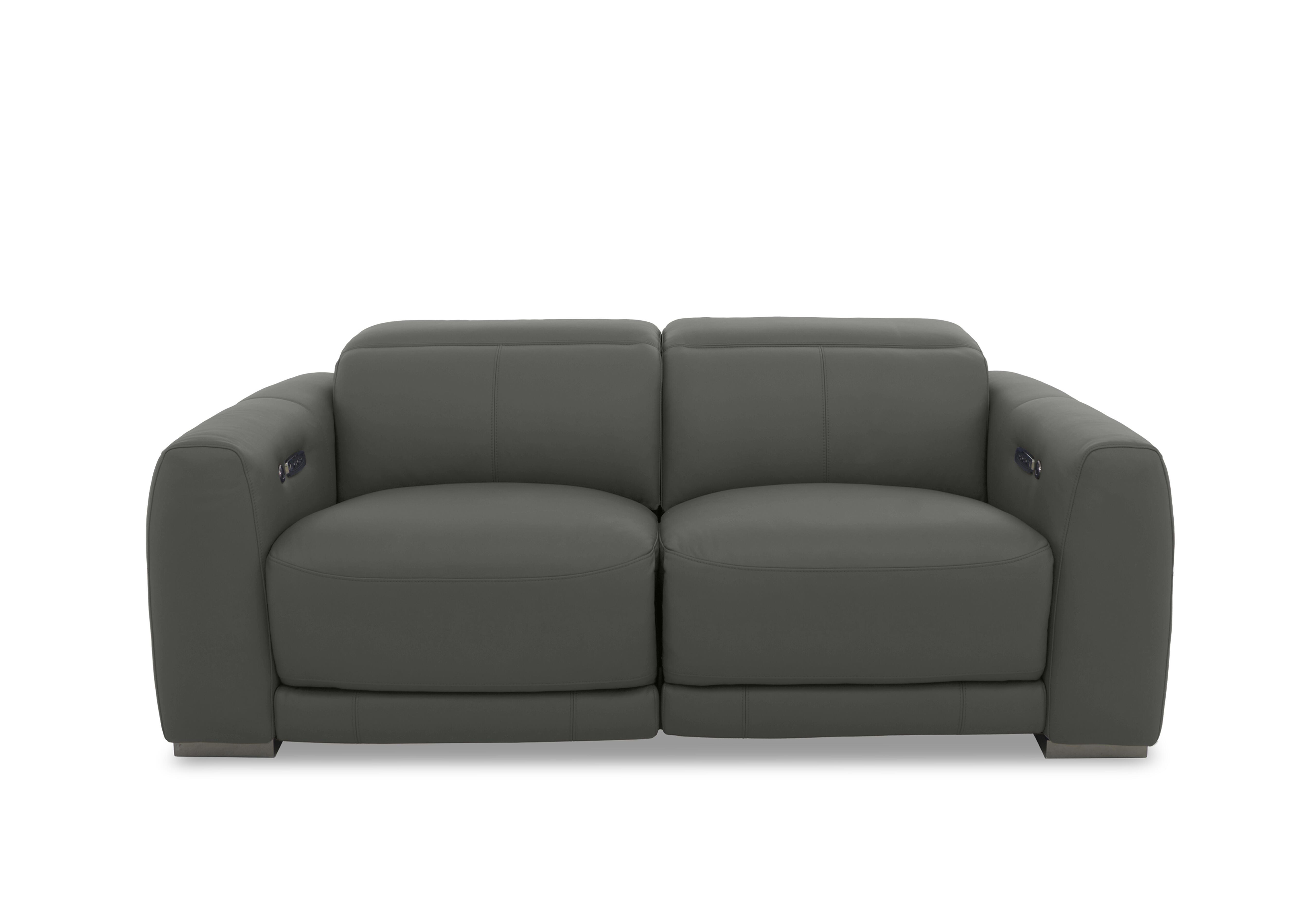 Edison Leather 3 Seater Sofa in Nw-088e Charcoal Gry Gm on Furniture Village