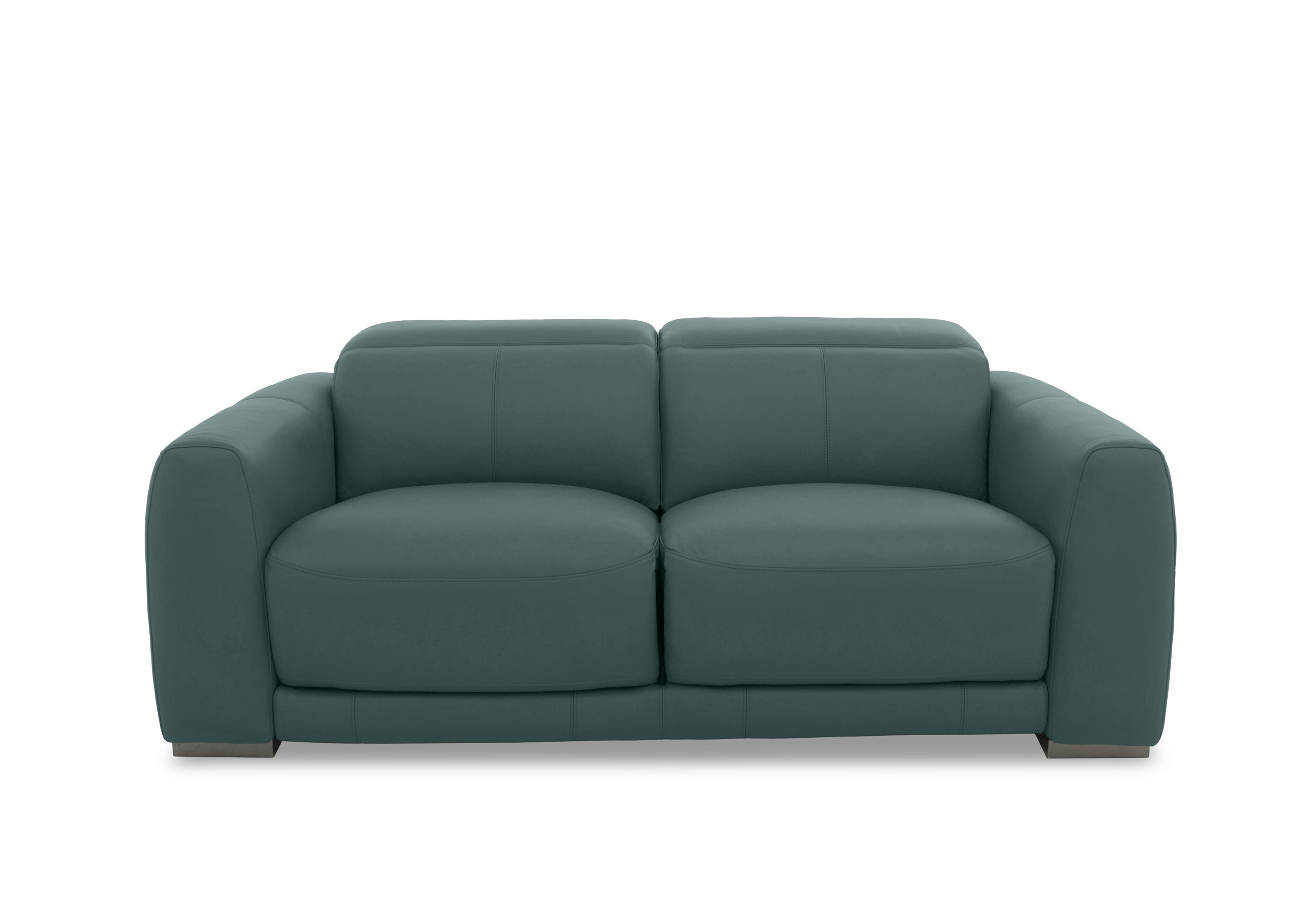 Edison Leather 3 Seater Sofa in Nw-301e Lake Green Gm on Furniture Village
