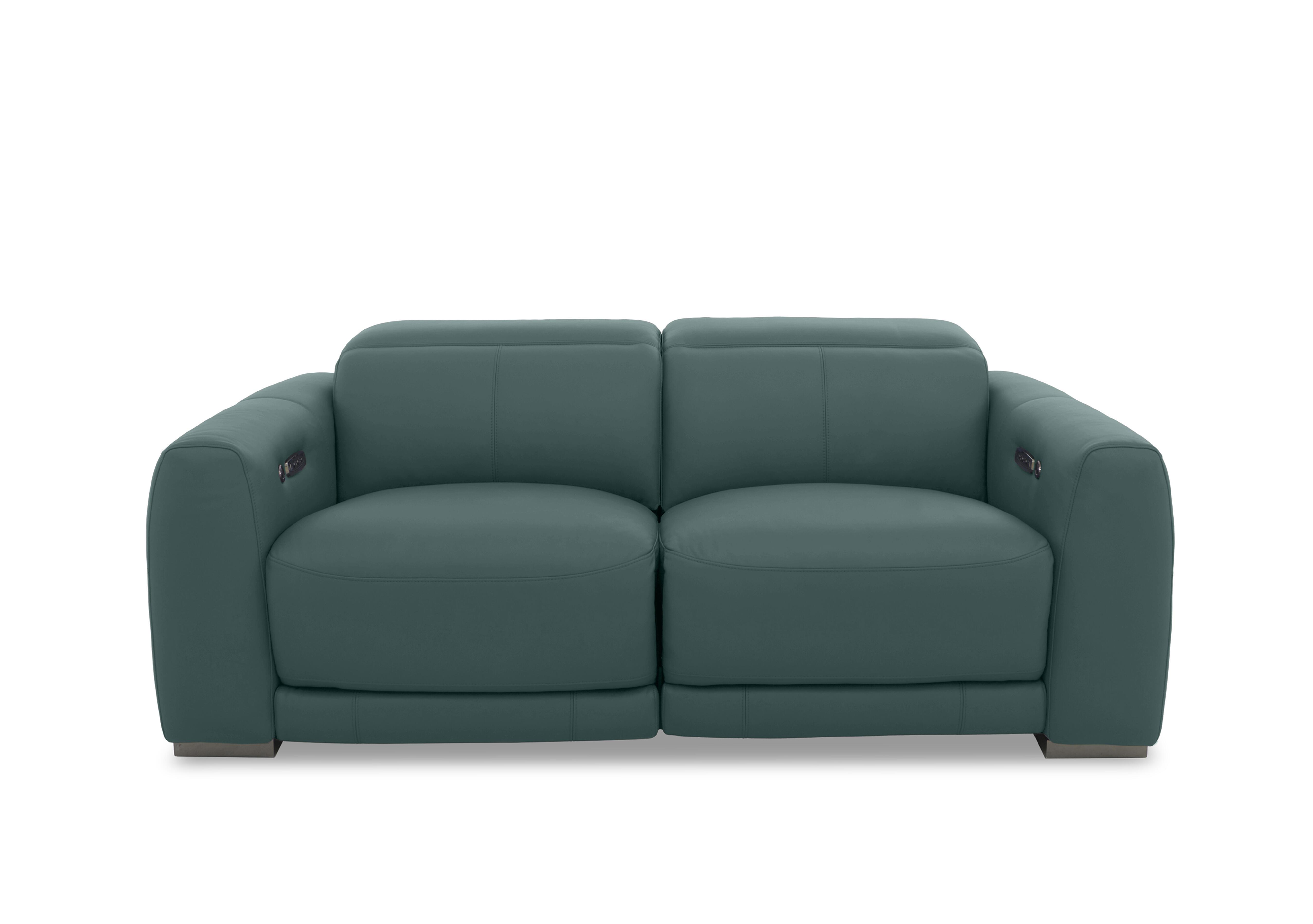 Edison Leather 3 Seater Sofa in Nw-301e Lake Green Gm on Furniture Village