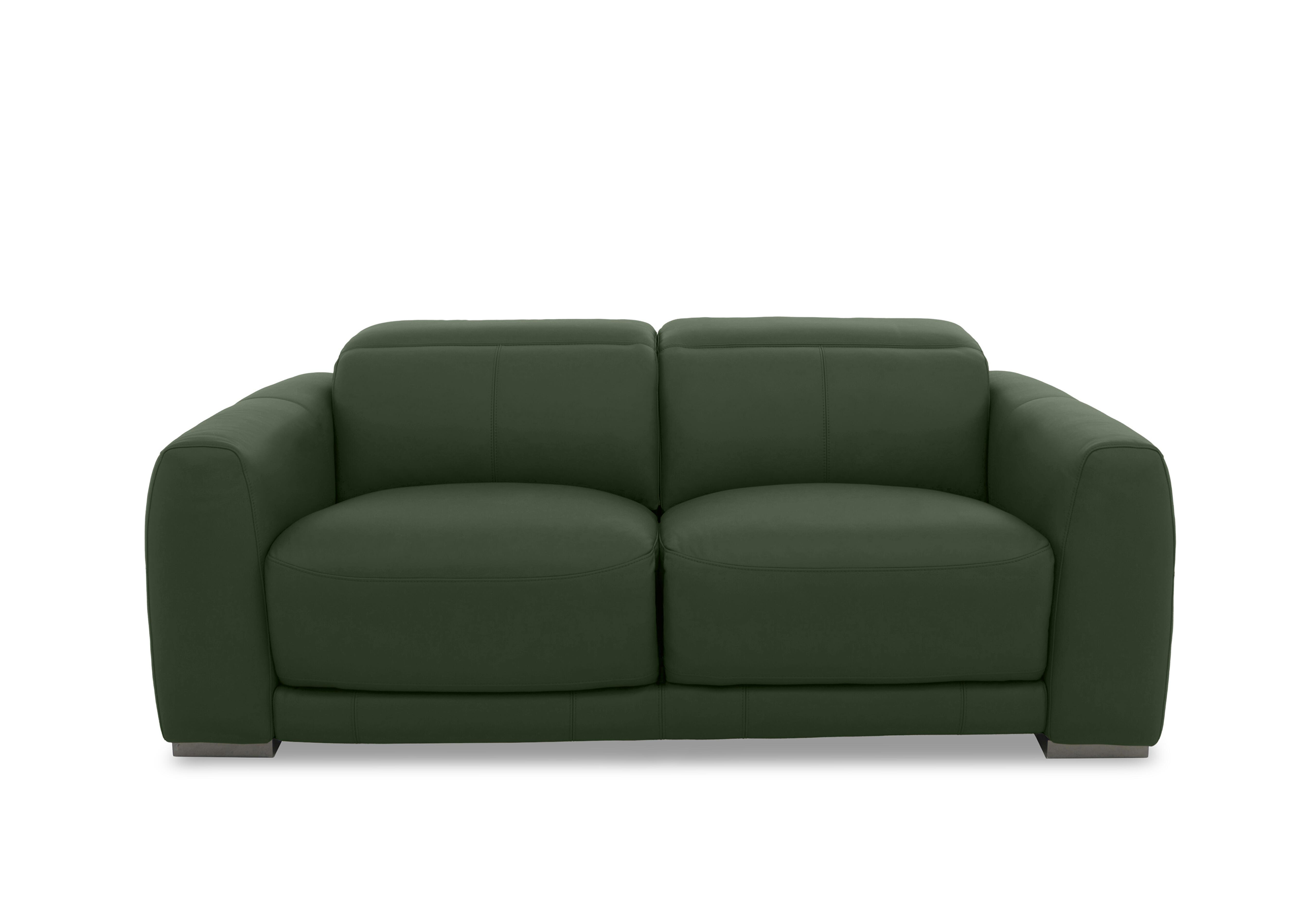 Edison Leather 3 Seater Sofa in Nw-371e Chive Green Gm on Furniture Village
