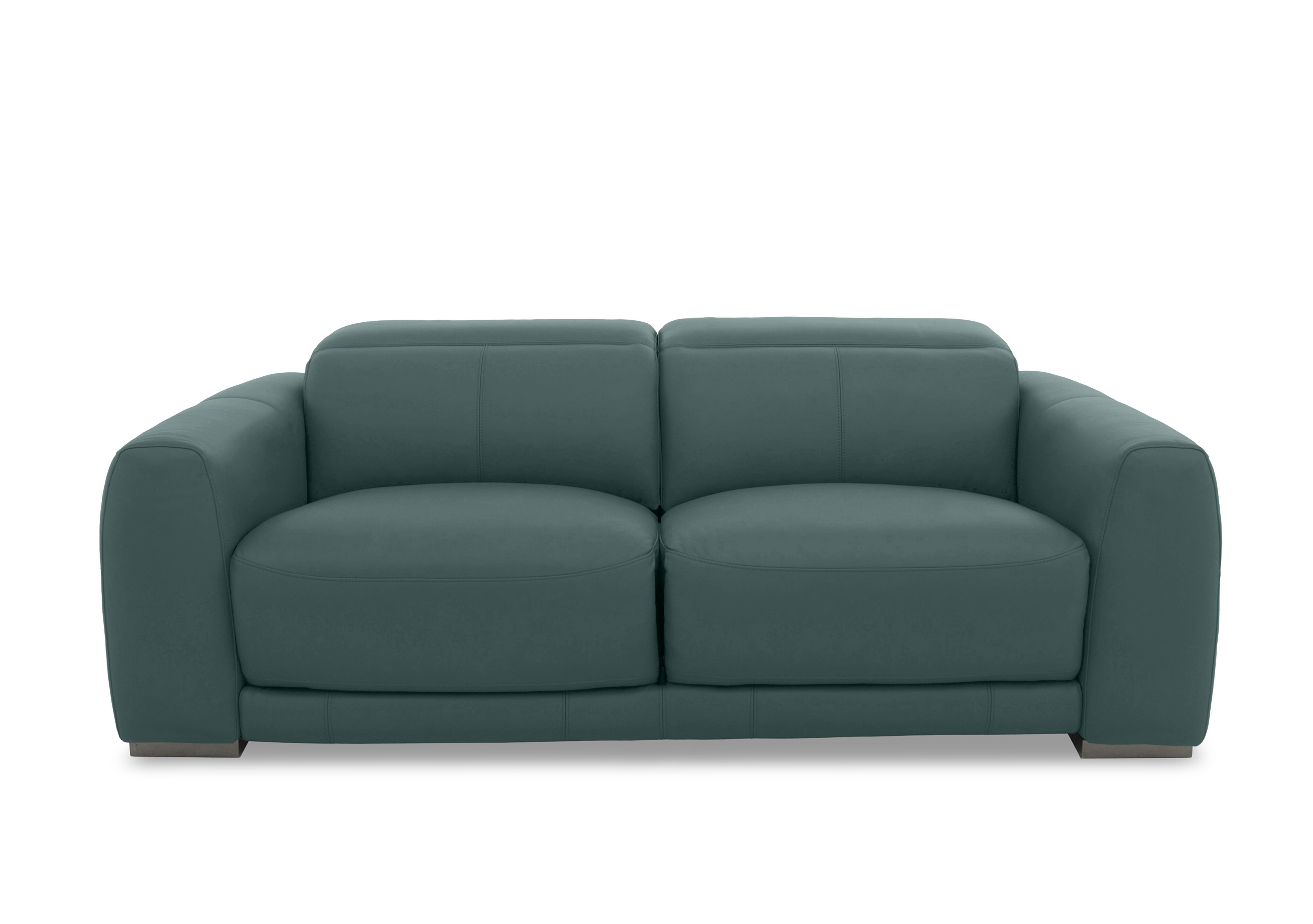 Edison Large Leather 3 Seater Sofa in Nw-301e Lake Green Gm on Furniture Village