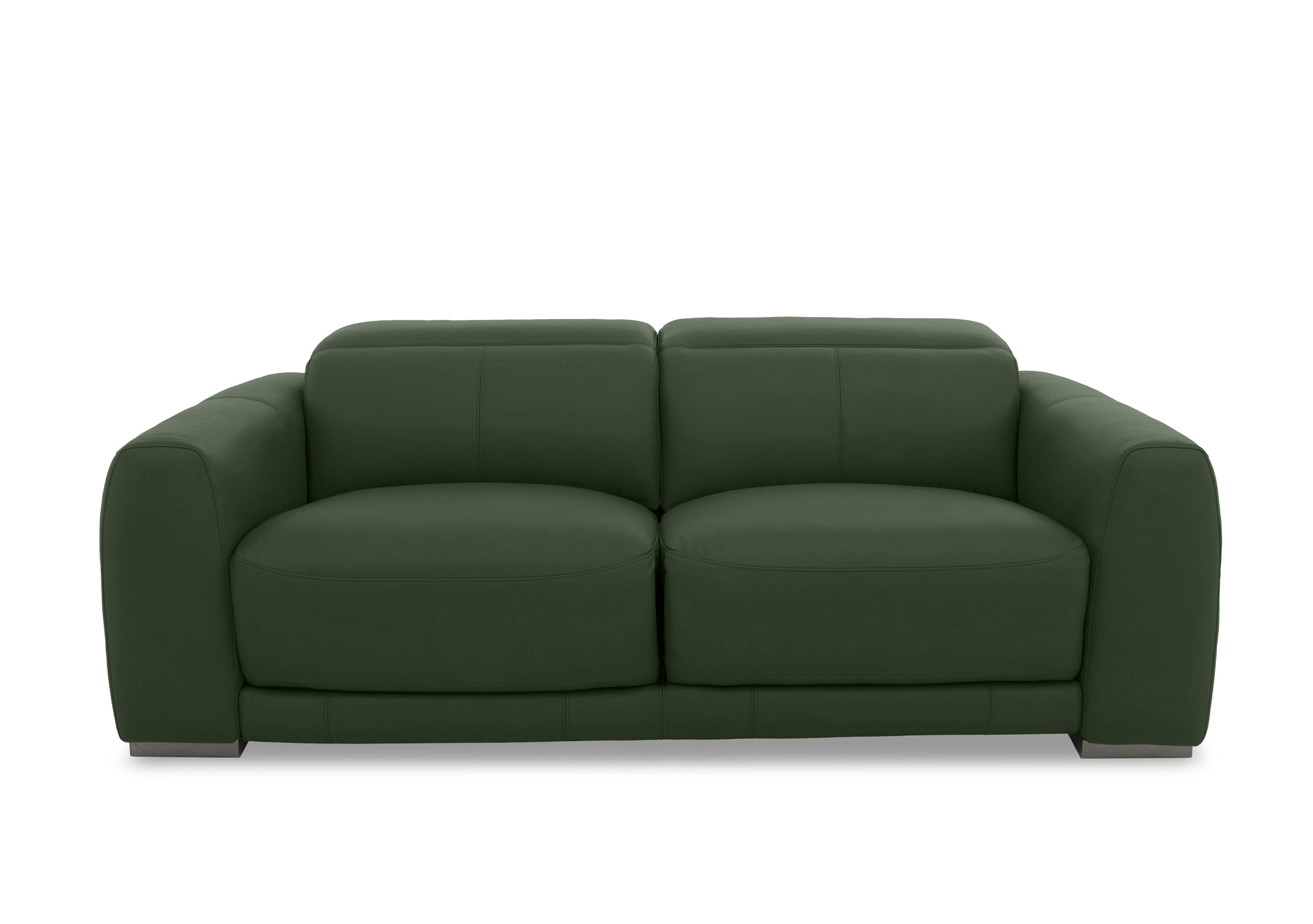 Edison Large Leather 3 Seater Sofa in Nw-371e Chive Green Gm on Furniture Village