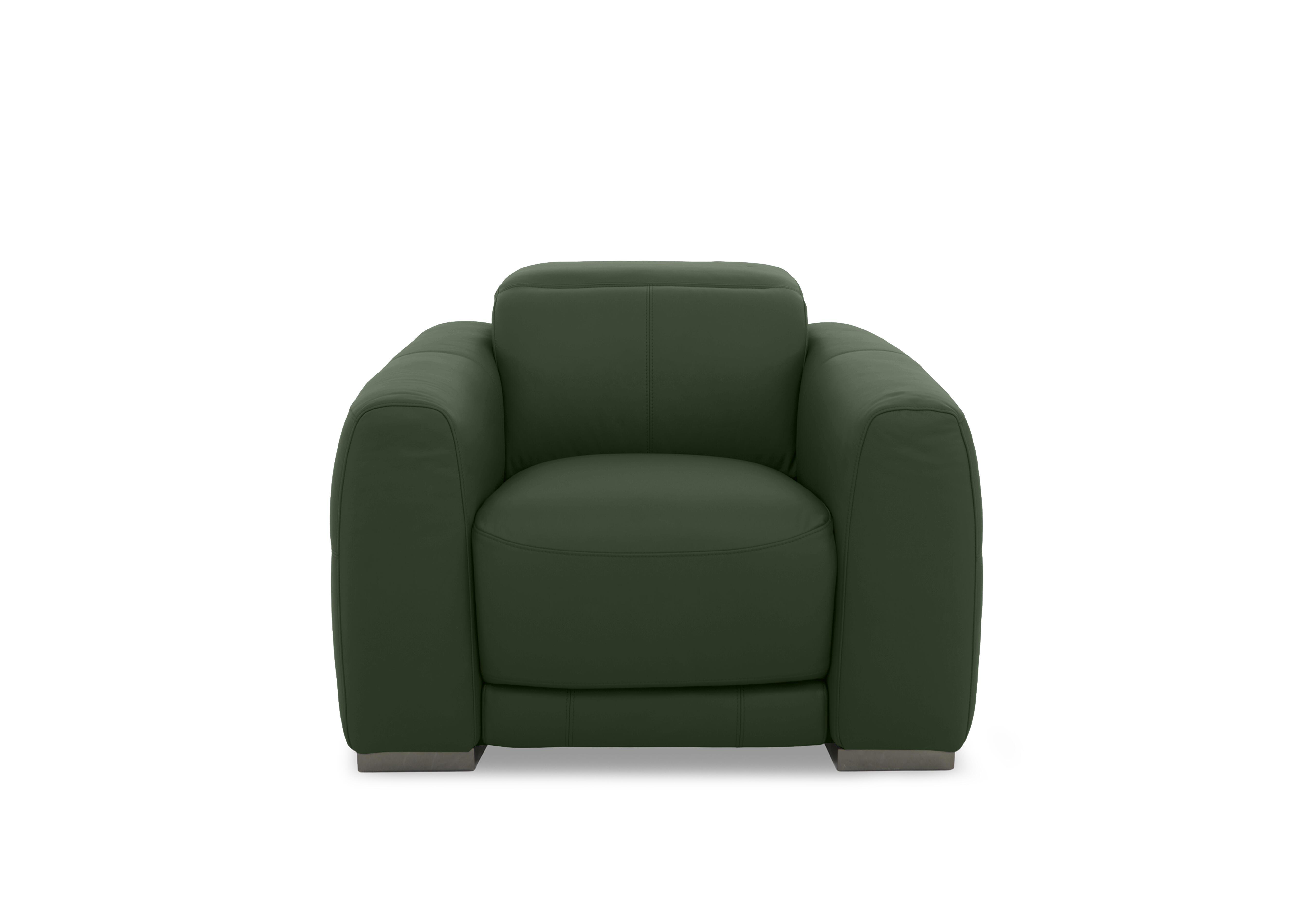 Edison Leather Chair in Nw-371e Chive Green Gm on Furniture Village