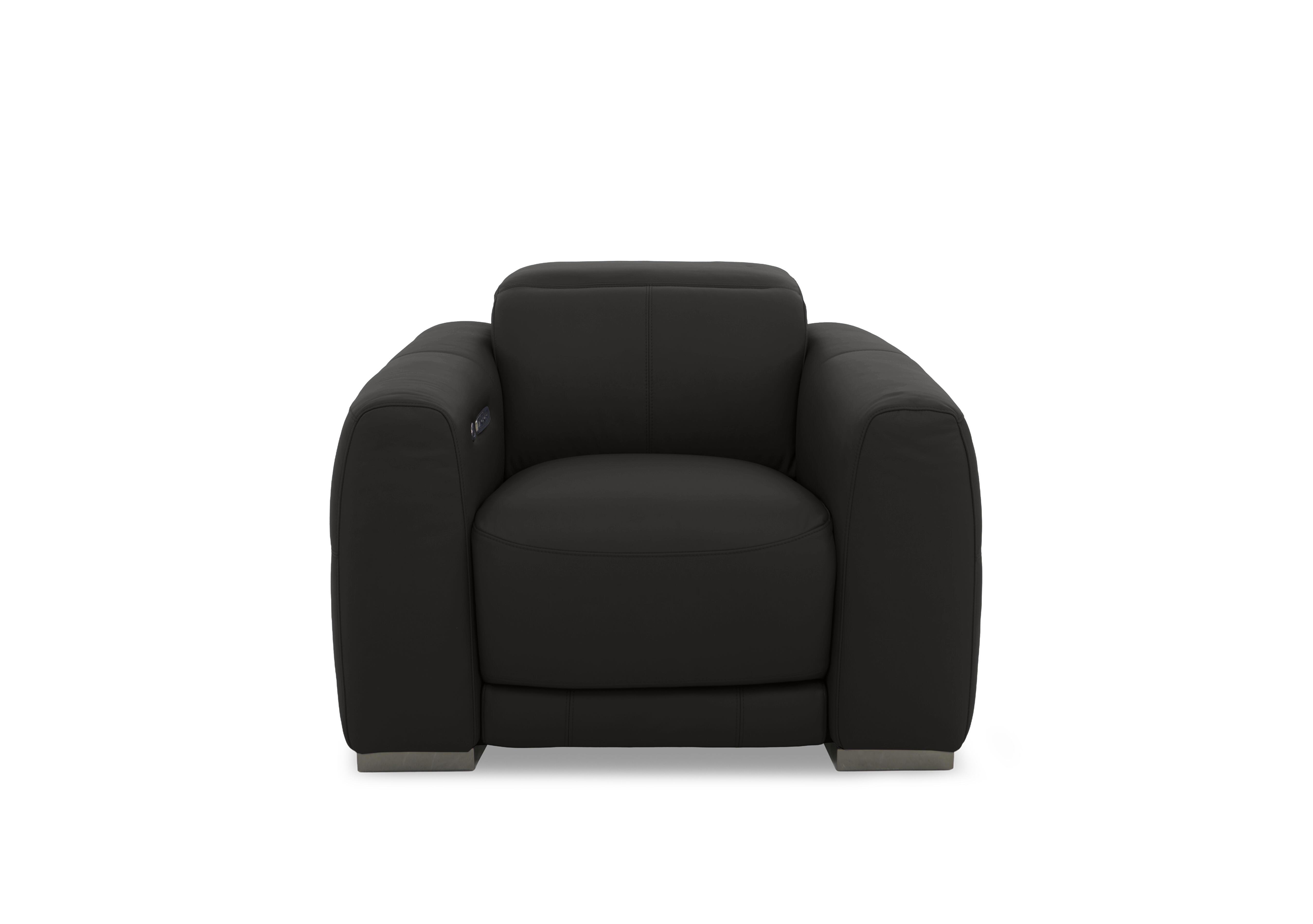 Edison Leather Chair in Nw-520e Black Gm on Furniture Village