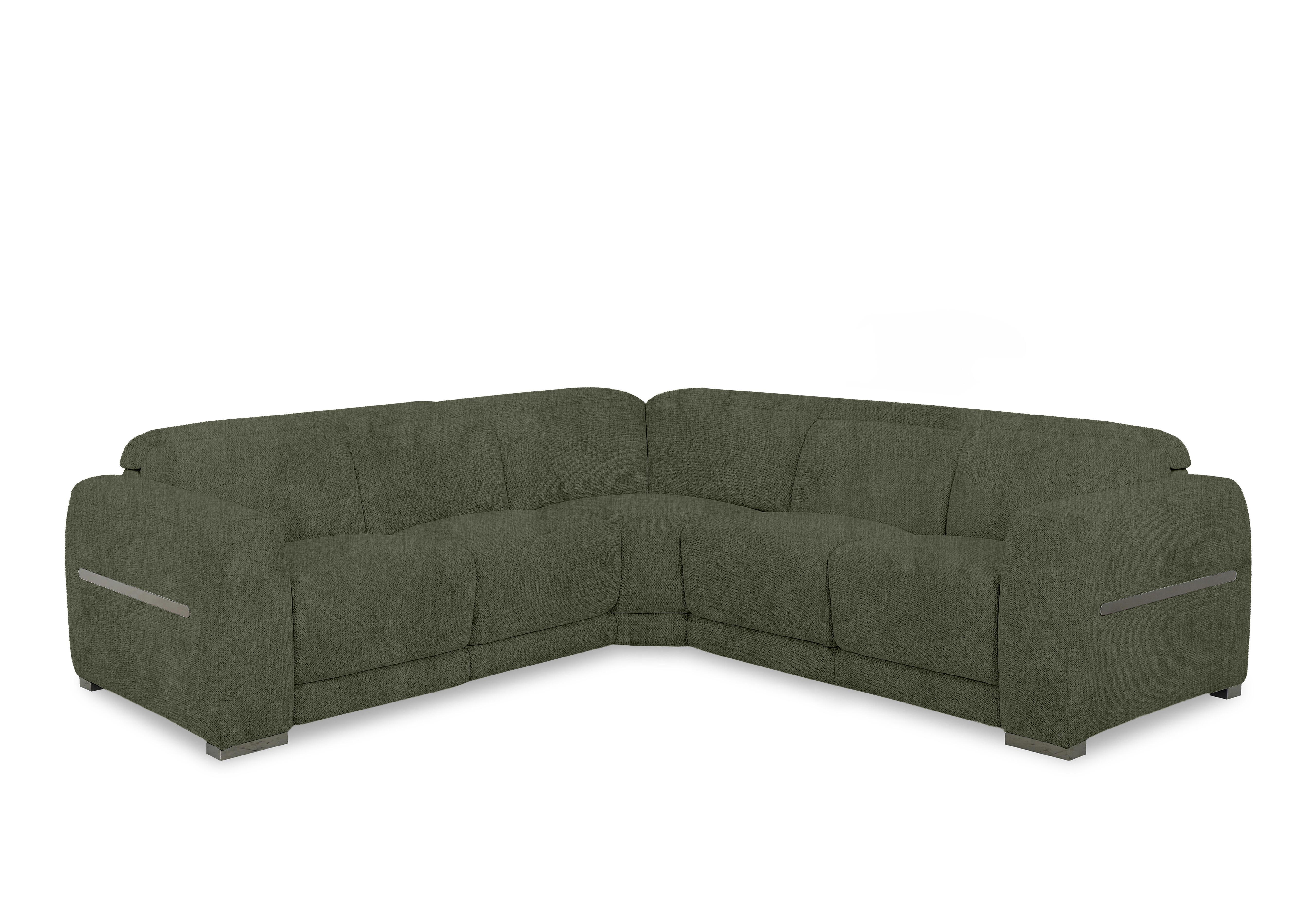 Edison Large Fabric Corner Sofa in Fab-Crn-R353 Forrest Green Gm on Furniture Village