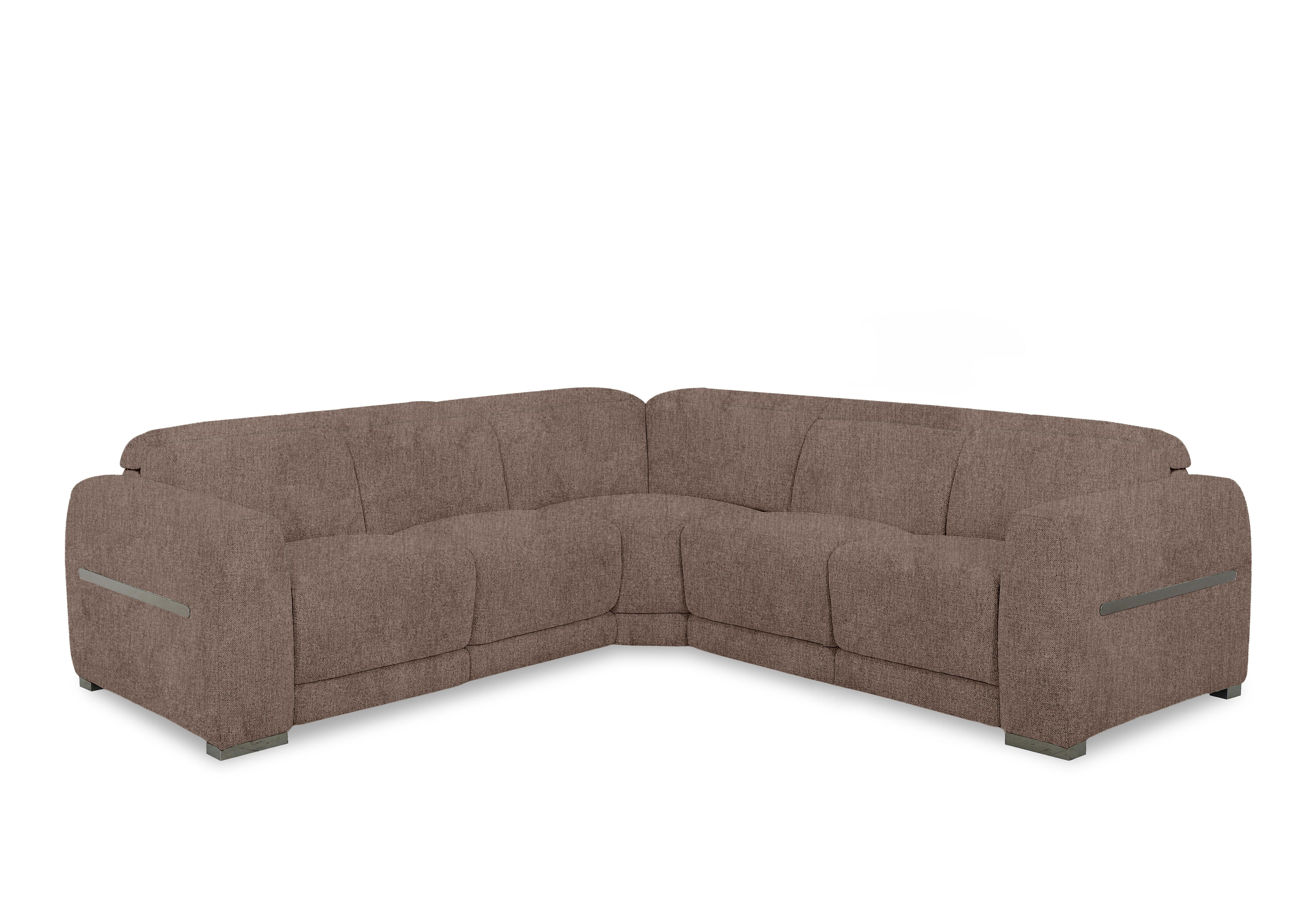 Edison Large Fabric Corner Sofa in Fab-Crn-R431 Brown Gm on Furniture Village