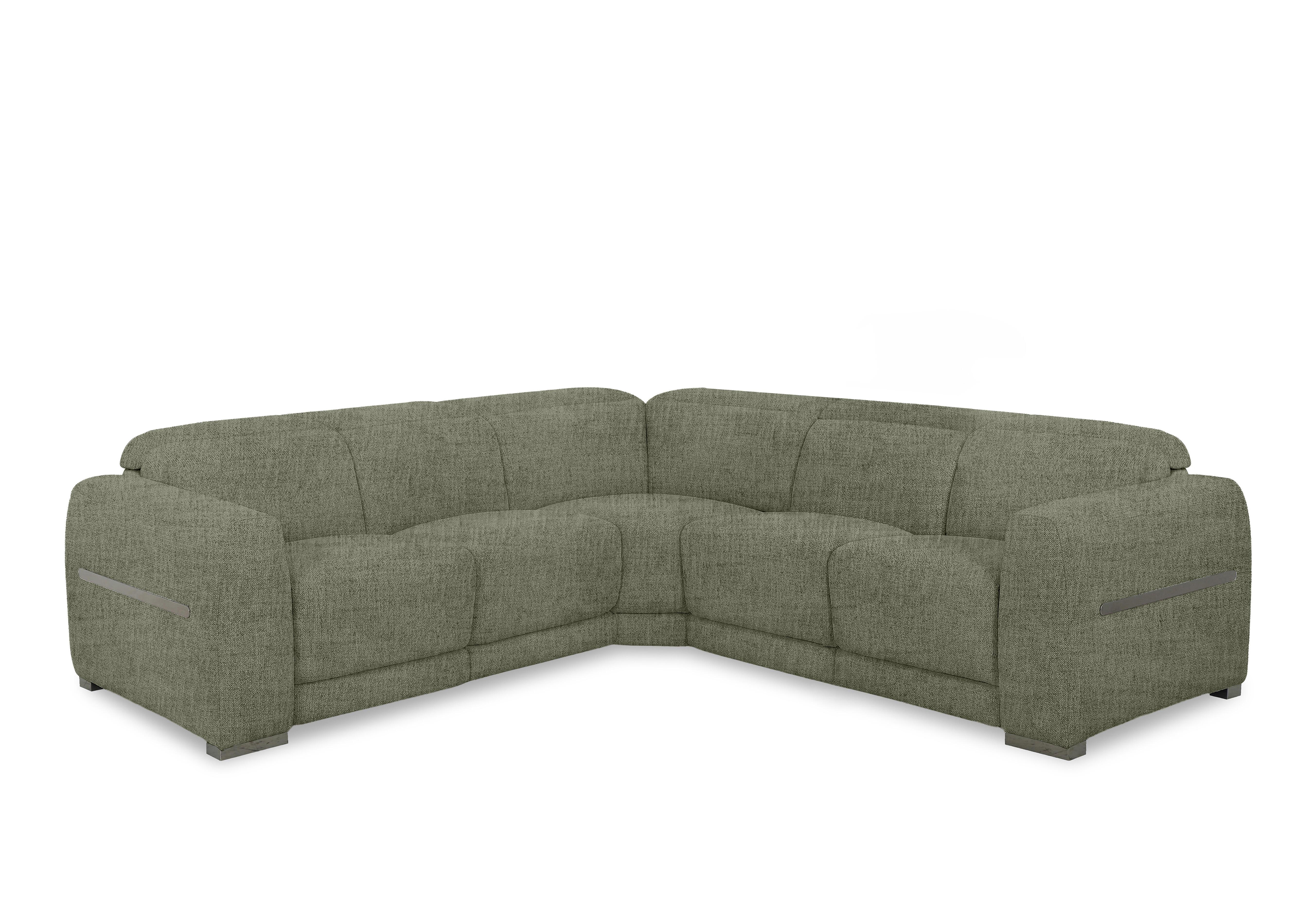 Edison Large Fabric Corner Sofa in Fab-Mga-R11 Olive Green Gm on Furniture Village