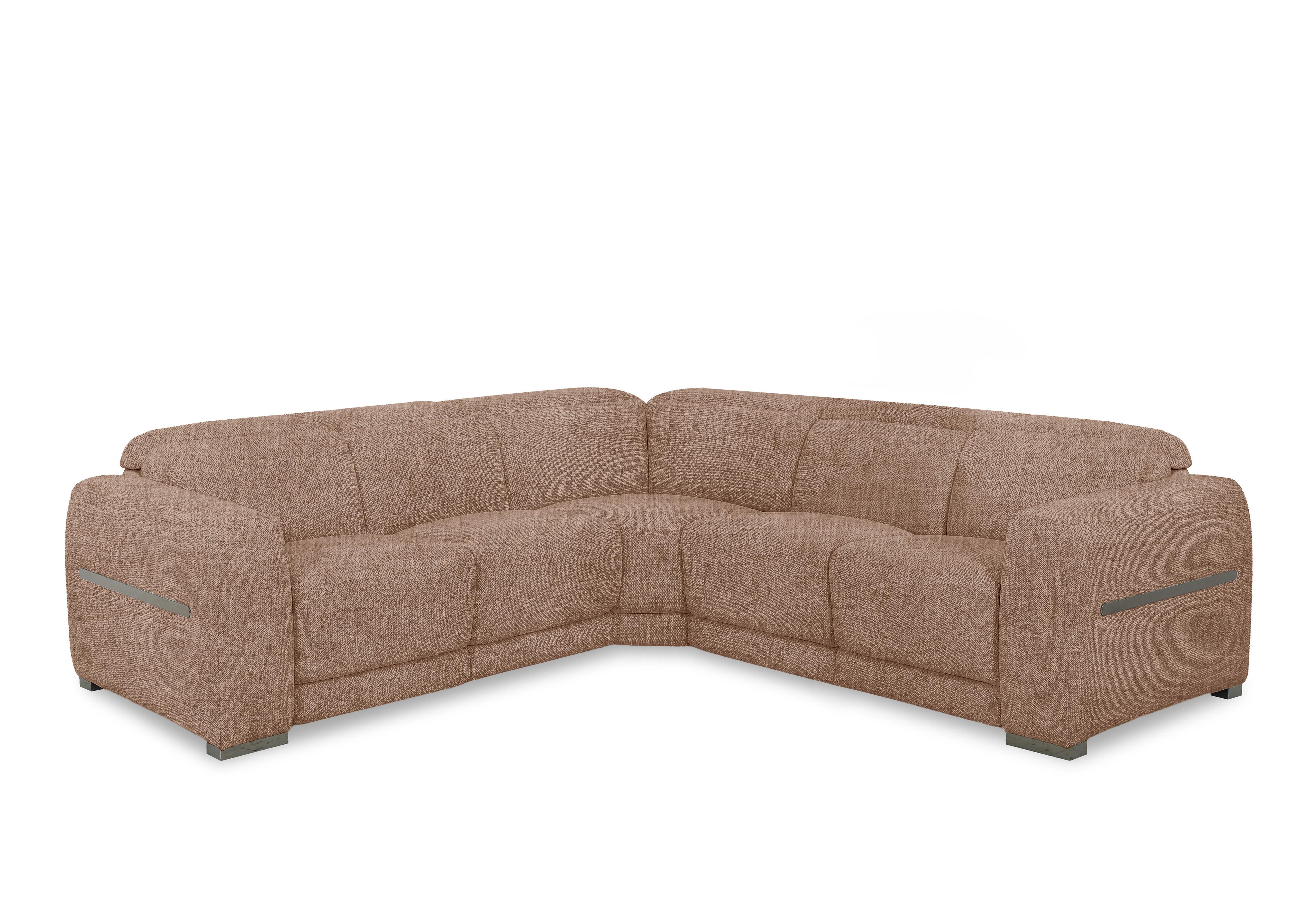 Edison Large Fabric Corner Sofa in Fab-Mga-R13 Light Brown Gm on Furniture Village