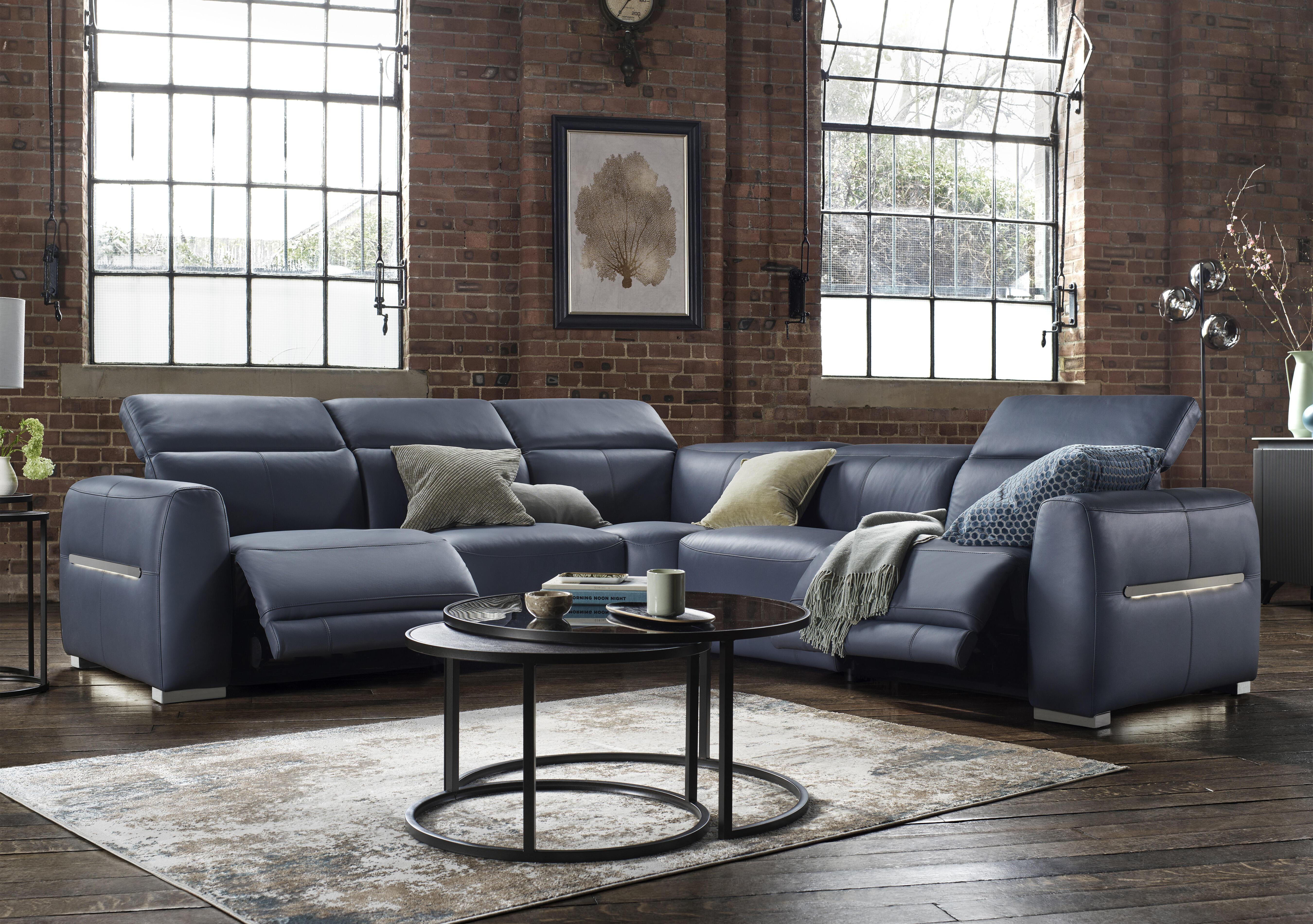 Edison Large Leather Corner Sofa in  on Furniture Village