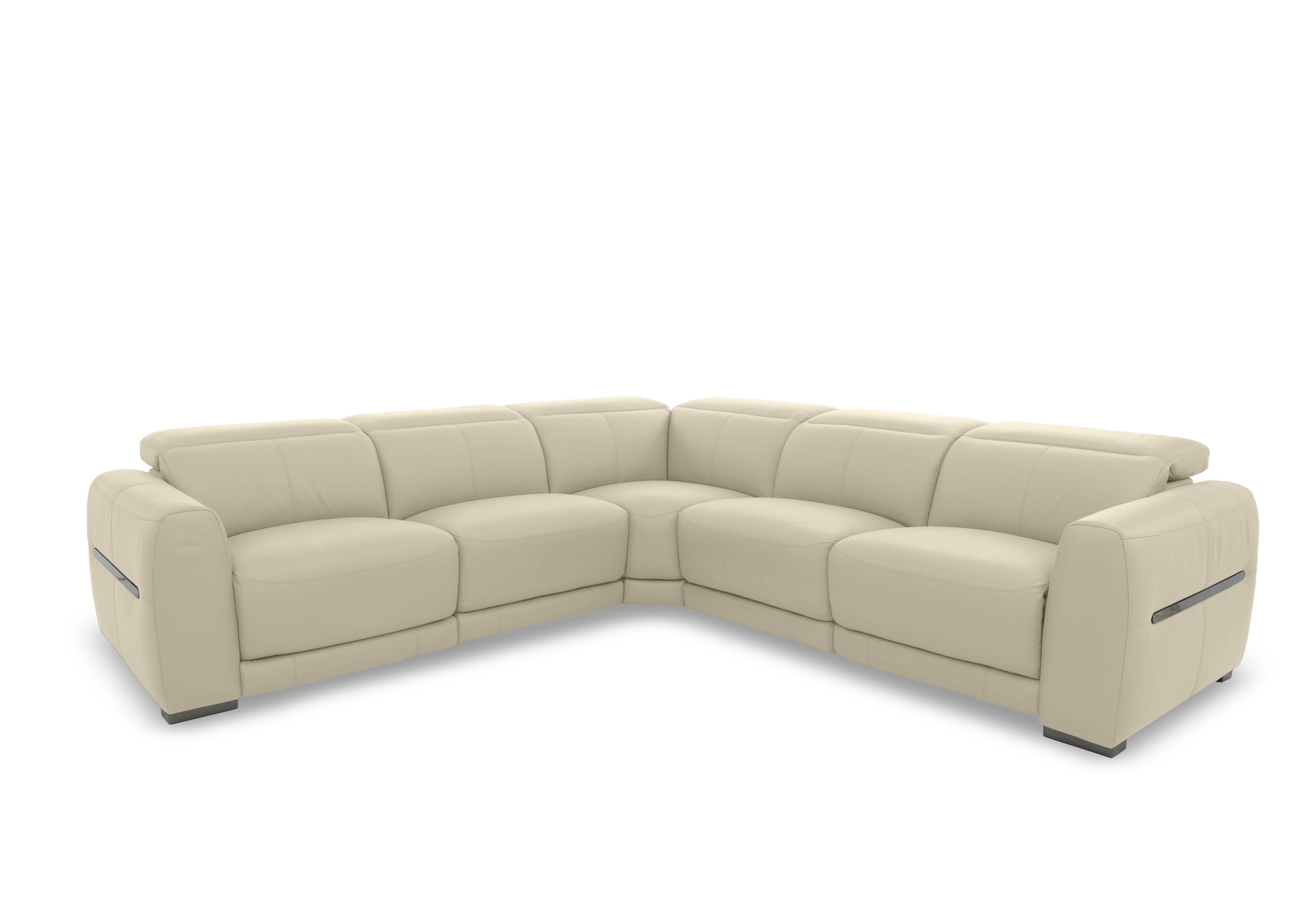 Edison Large Leather Corner Sofa in Nw-862c Bisque Gm on Furniture Village