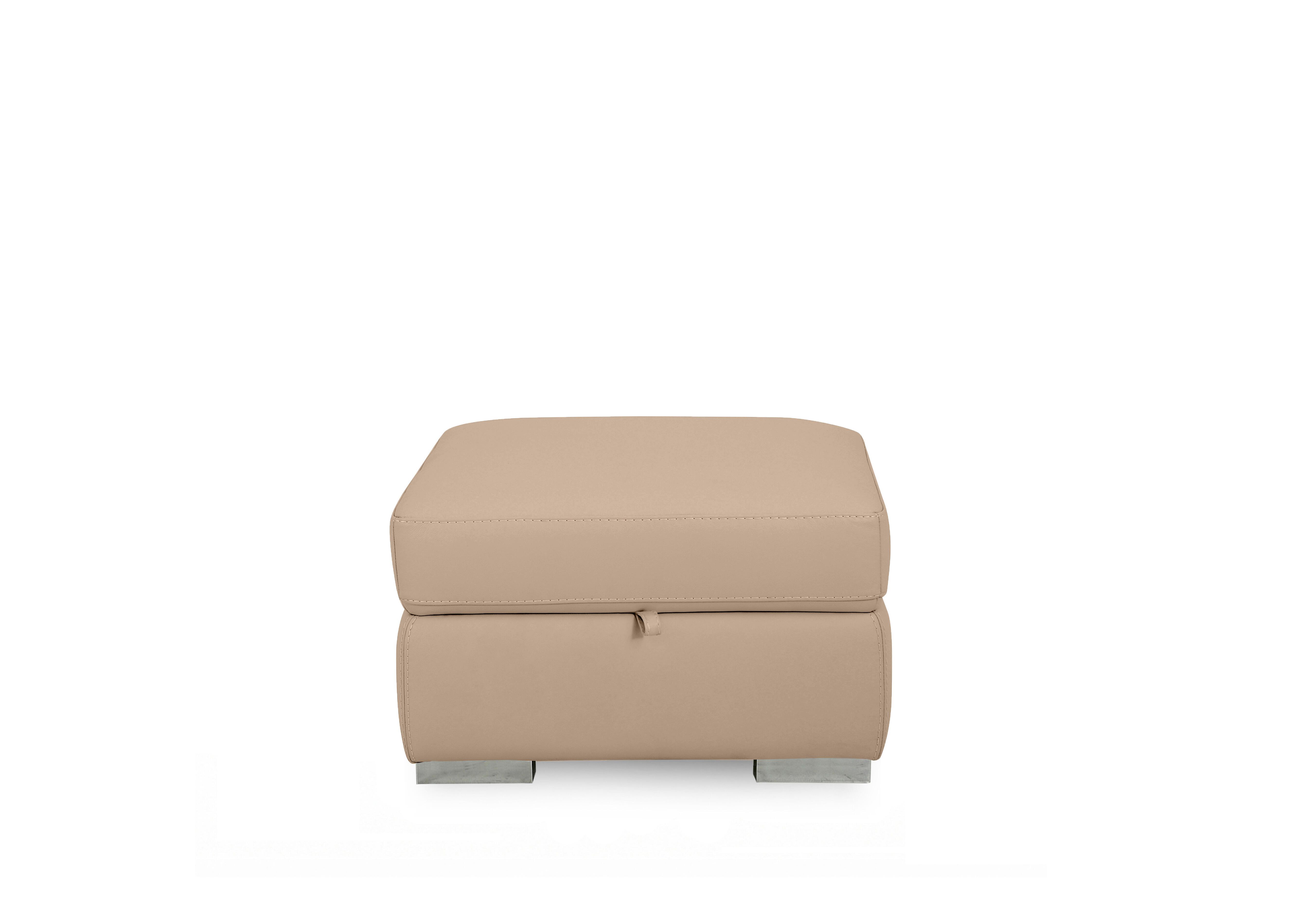 Edison Leather Storage Footstool in Nw-039c Pebble Gm on Furniture Village