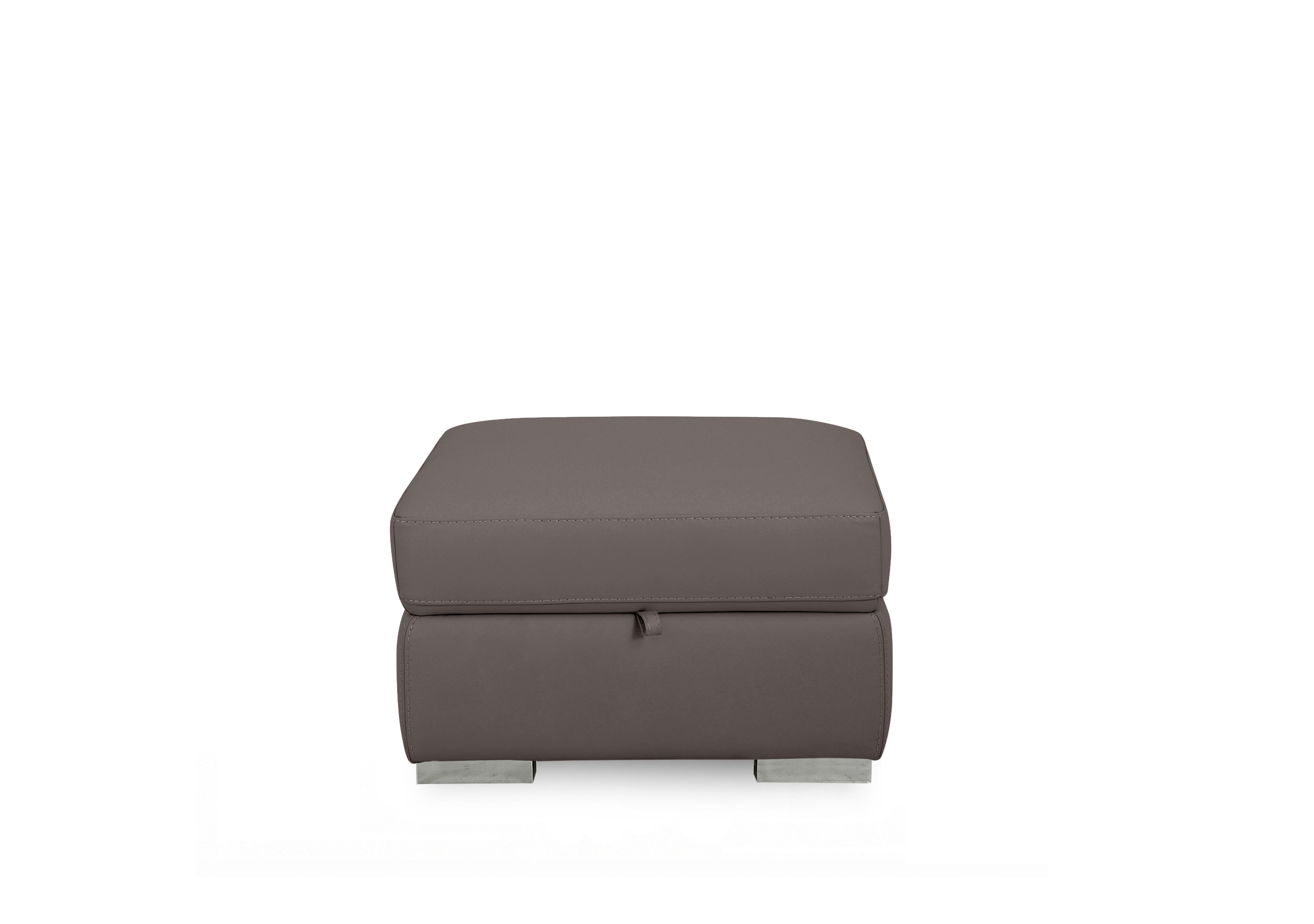 Edison Leather Storage Footstool in Nw-042e Elephant Gm on Furniture Village