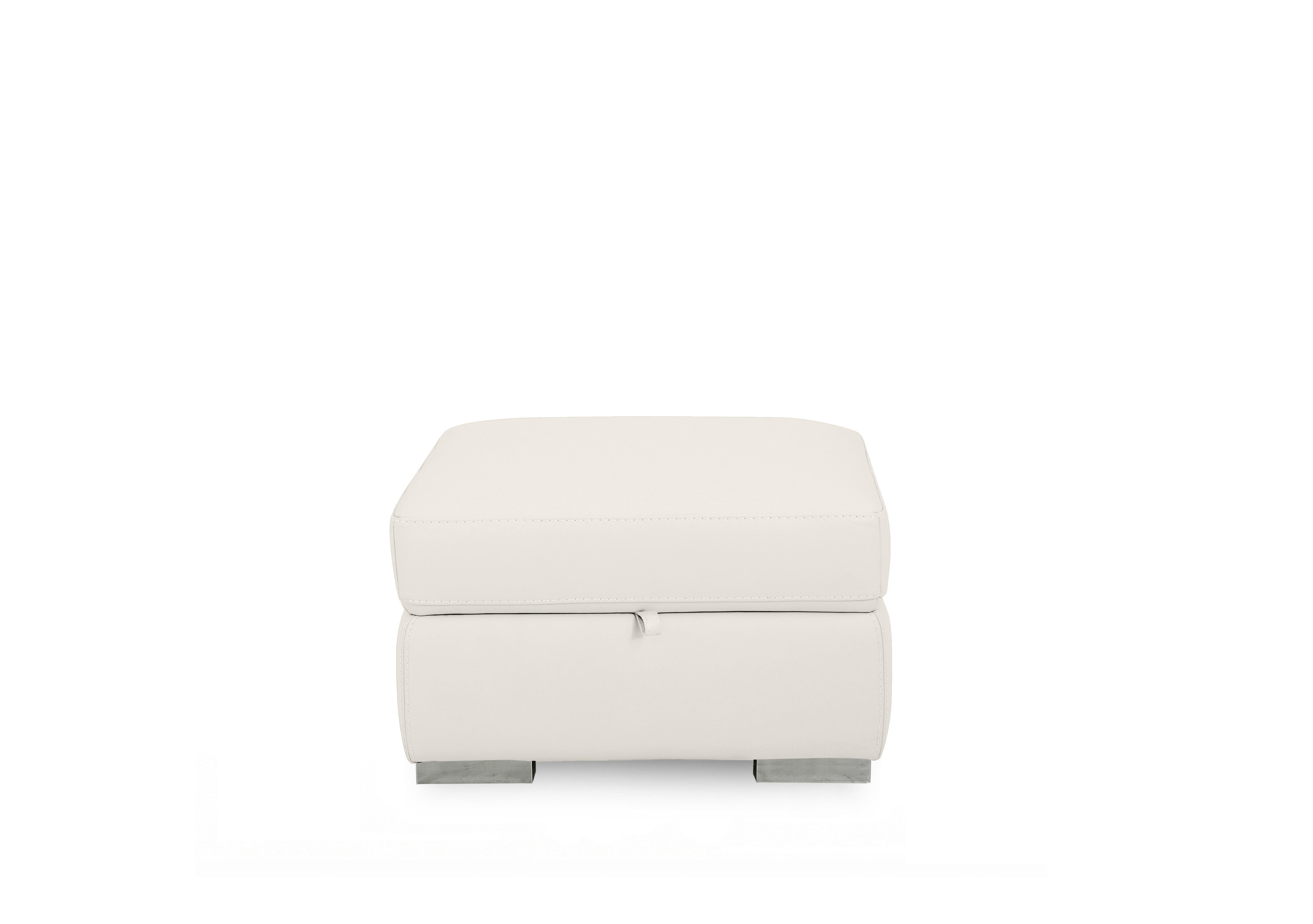 Edison Leather Storage Footstool in Nw-420e Star White Gm on Furniture Village