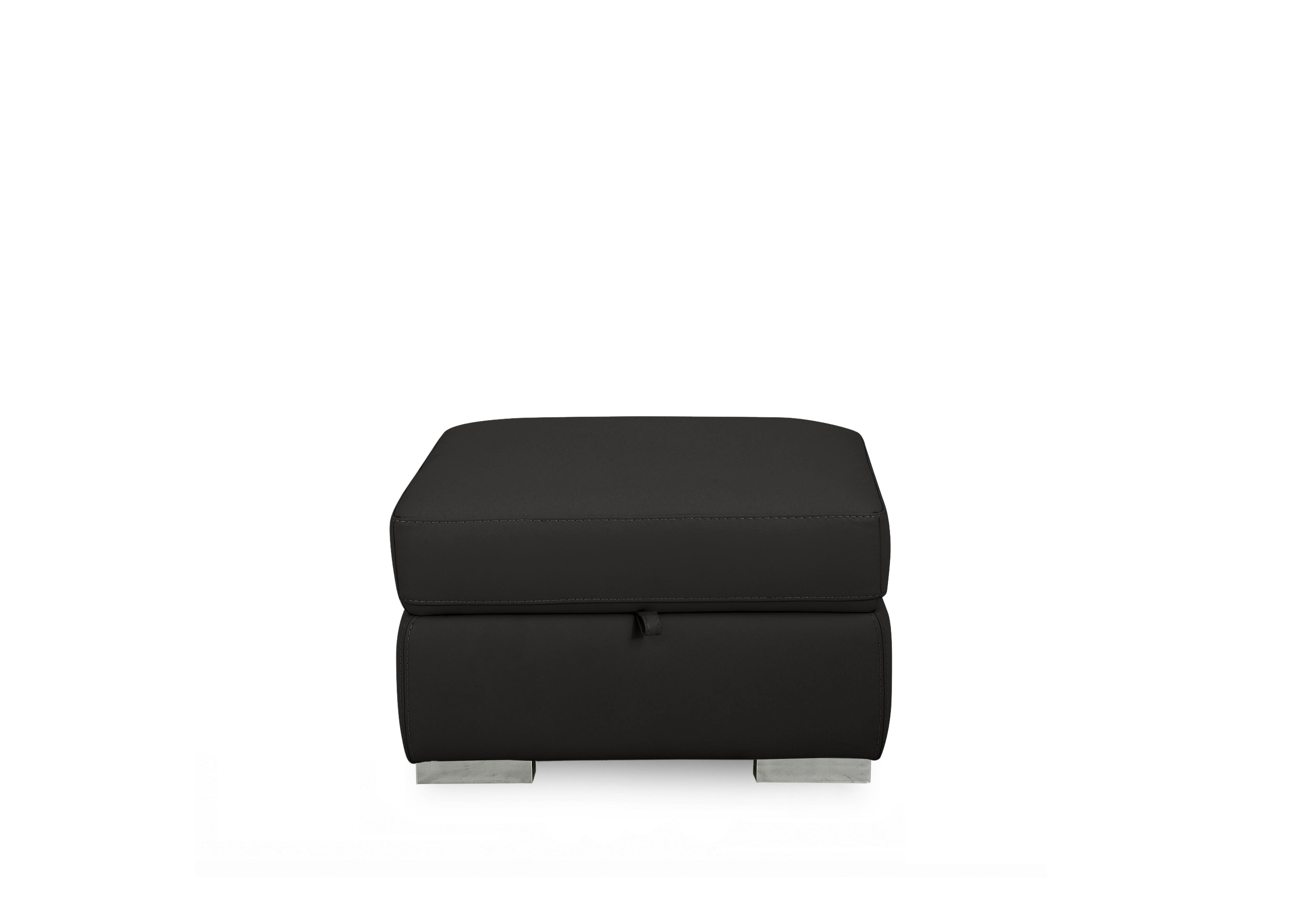 Edison Leather Storage Footstool in Nw-520e Black Gm on Furniture Village
