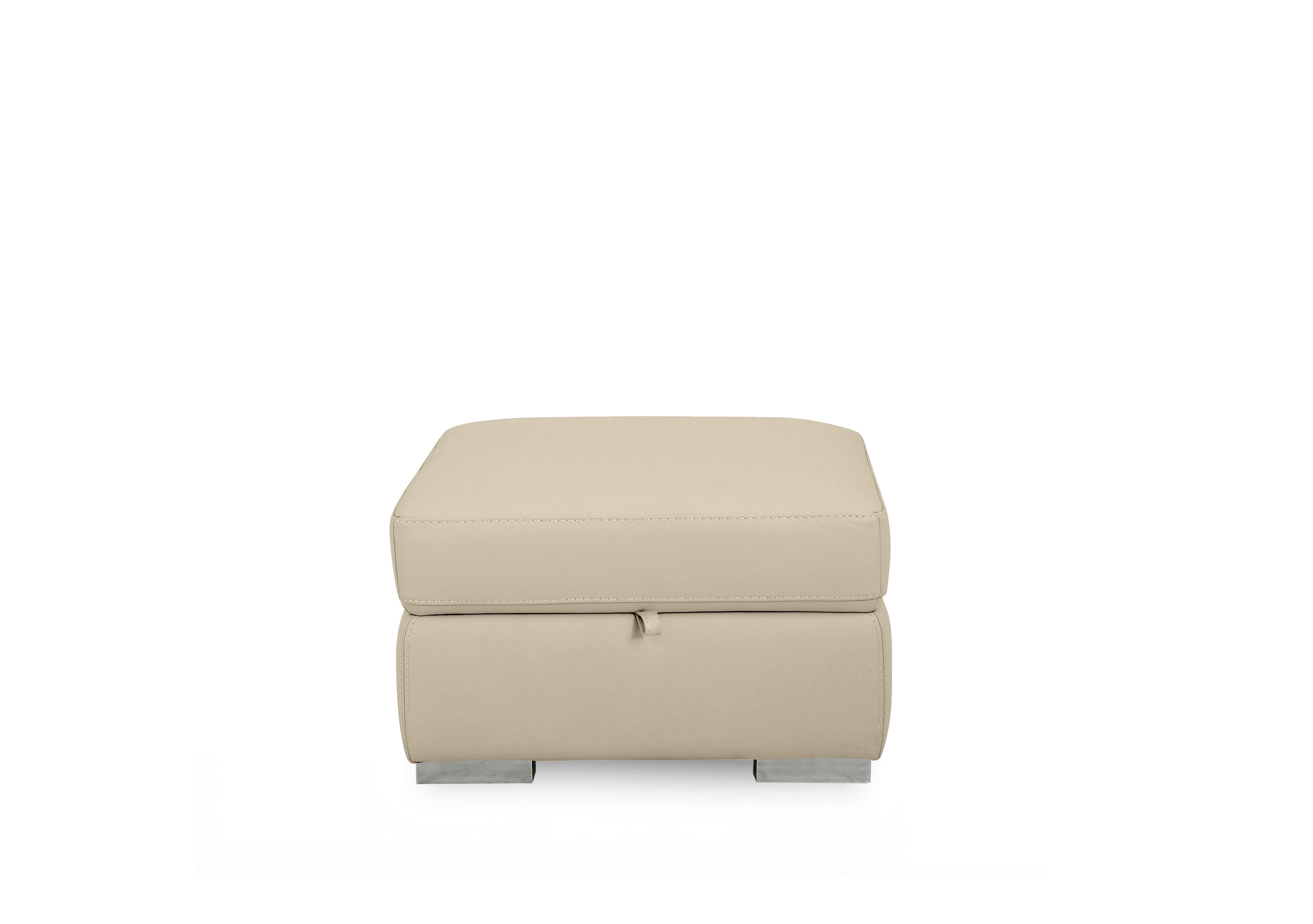 Edison Leather Storage Footstool in Nw-862c Bisque Gm on Furniture Village