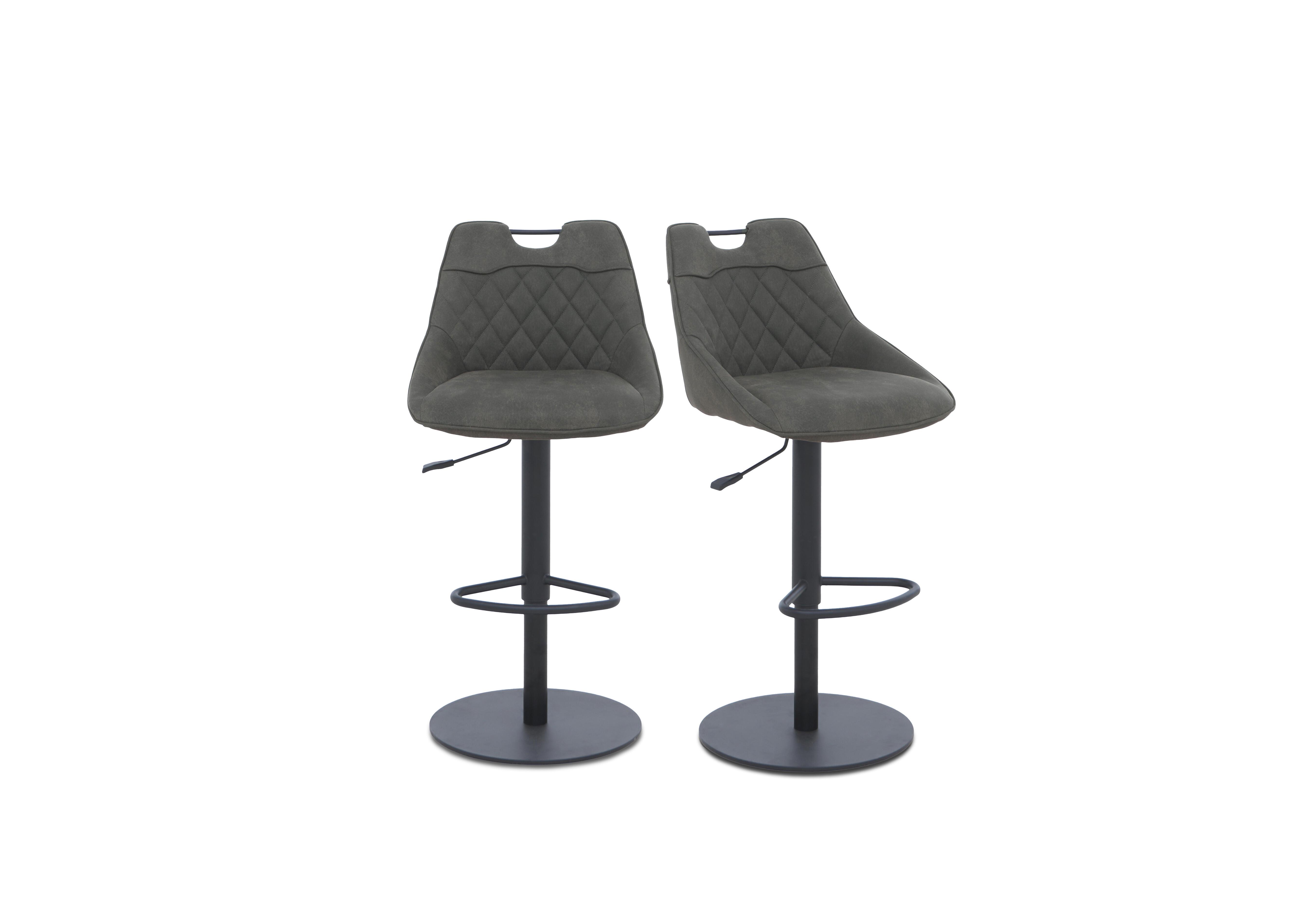 Warrior Pair of Swivel Bar Stools in Grey on Furniture Village