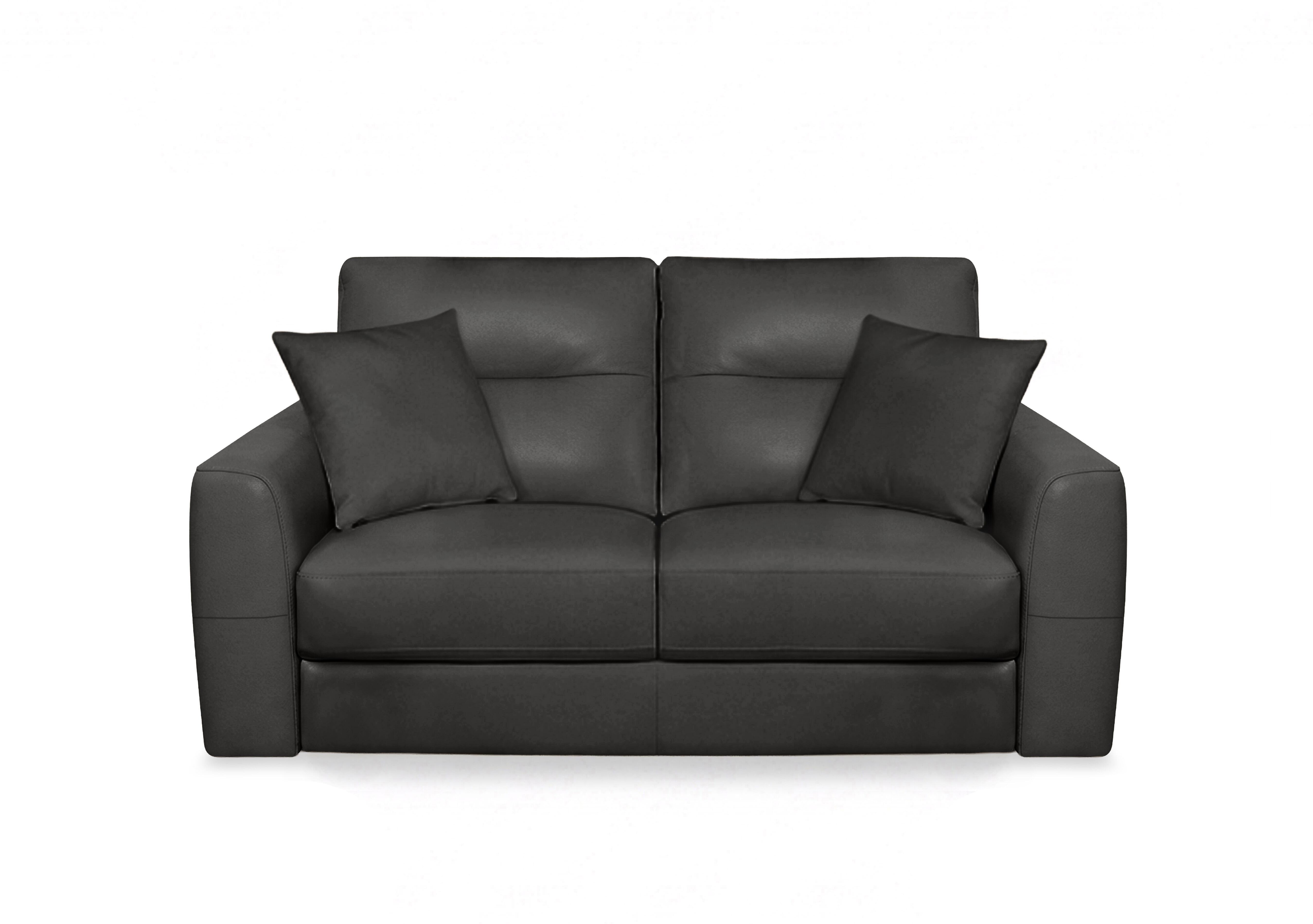 Nest Leather 2 Seater Sofa in Nc-023c Black on Furniture Village