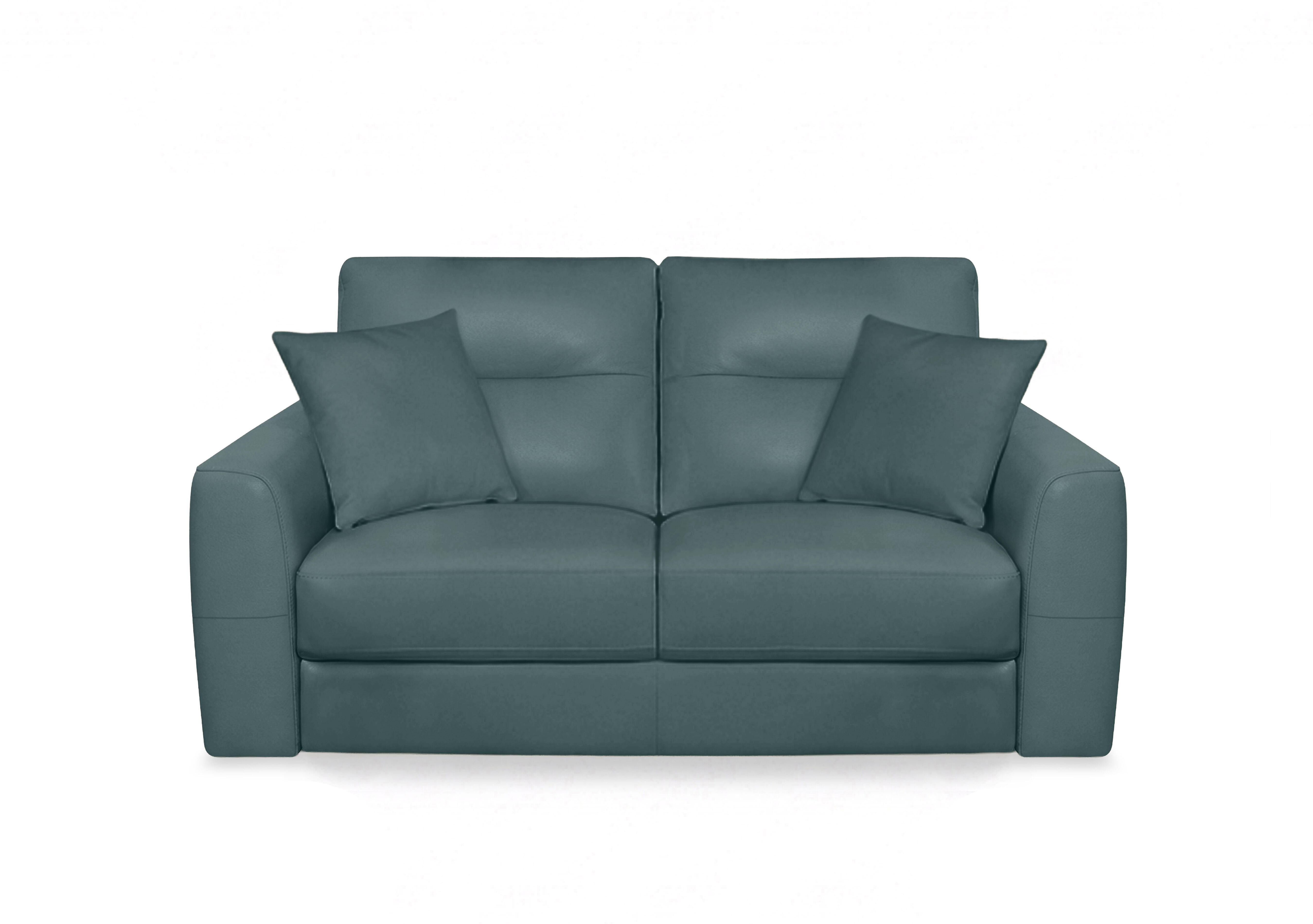 Nest Leather 2 Seater Sofa in Nc-301e Lake Green on Furniture Village