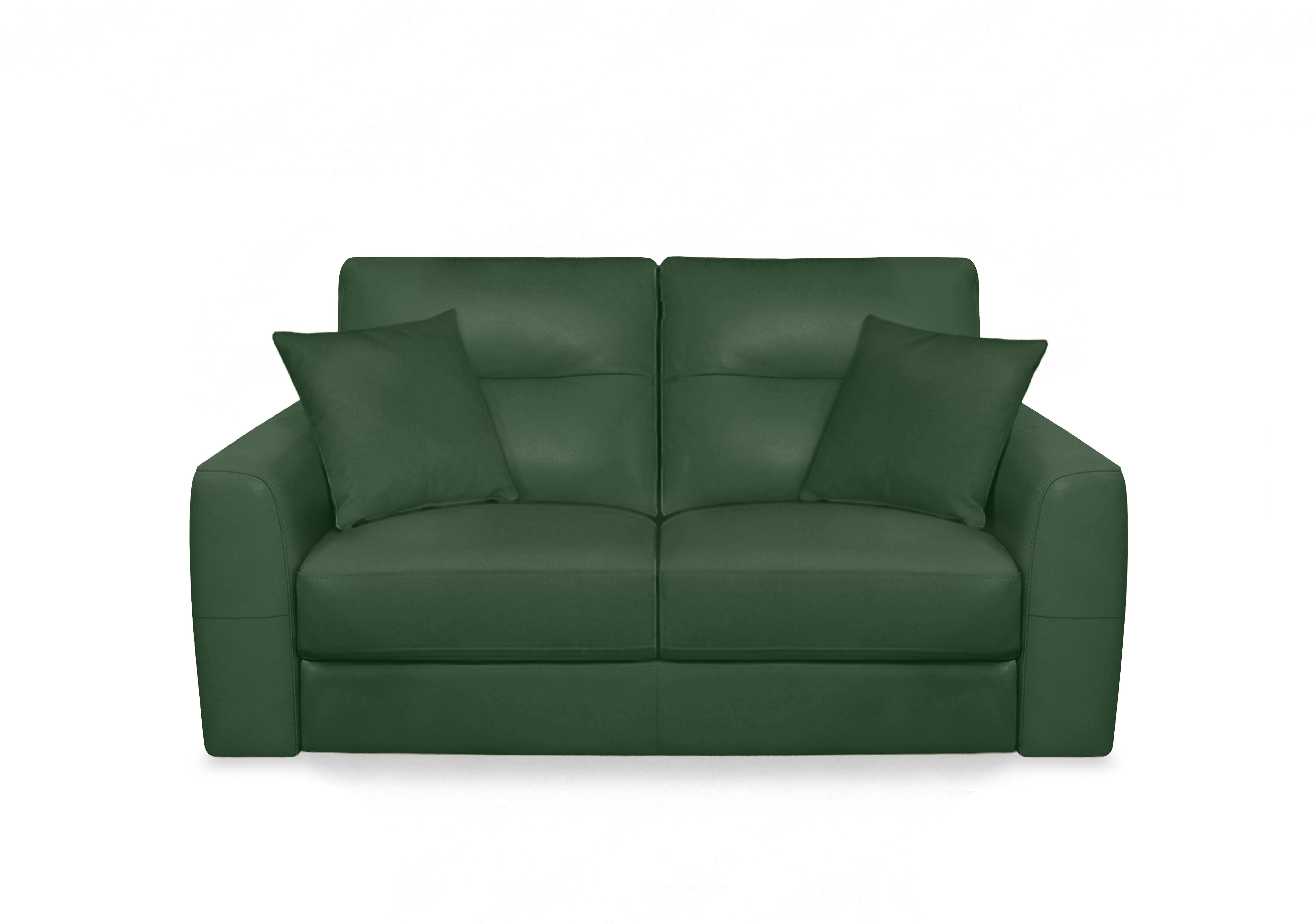 Nest Leather 2 Seater Sofa in Nc-371e Chive Green on Furniture Village