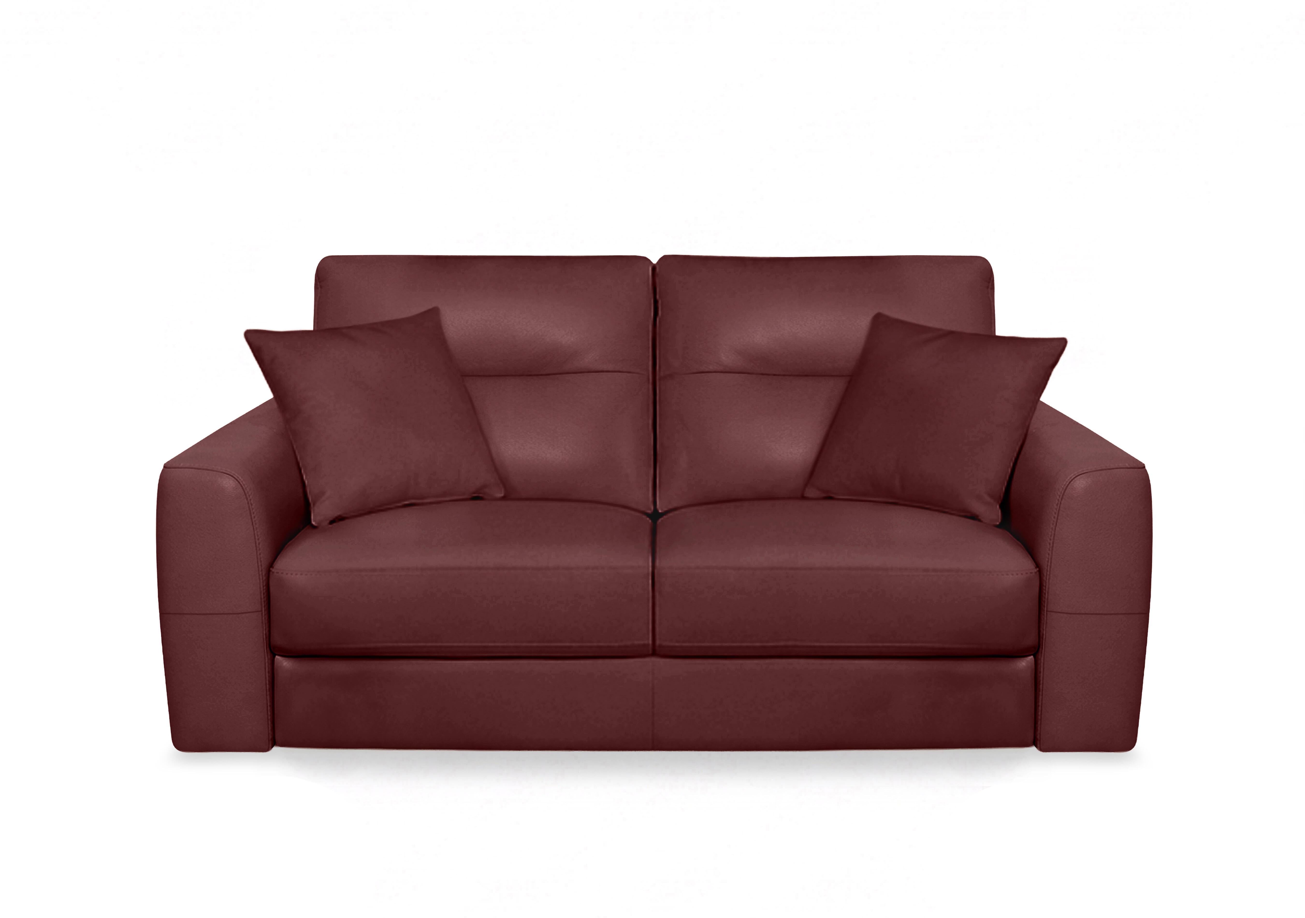 Nest Leather 3 Seater Sofa in Nc-035c Deep Red on Furniture Village