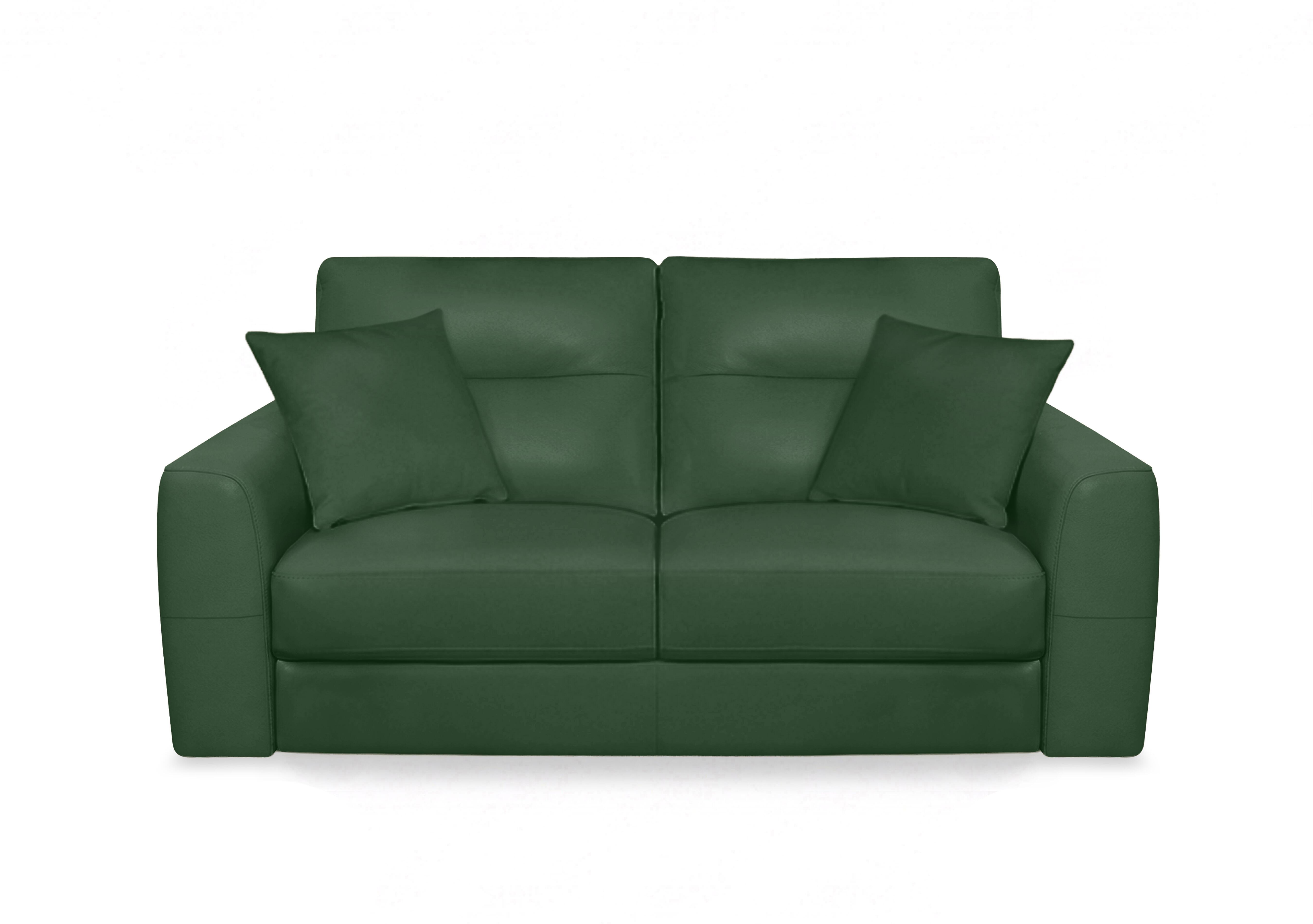 Nest Leather 3 Seater Sofa in Nc-371e Chive Green on Furniture Village